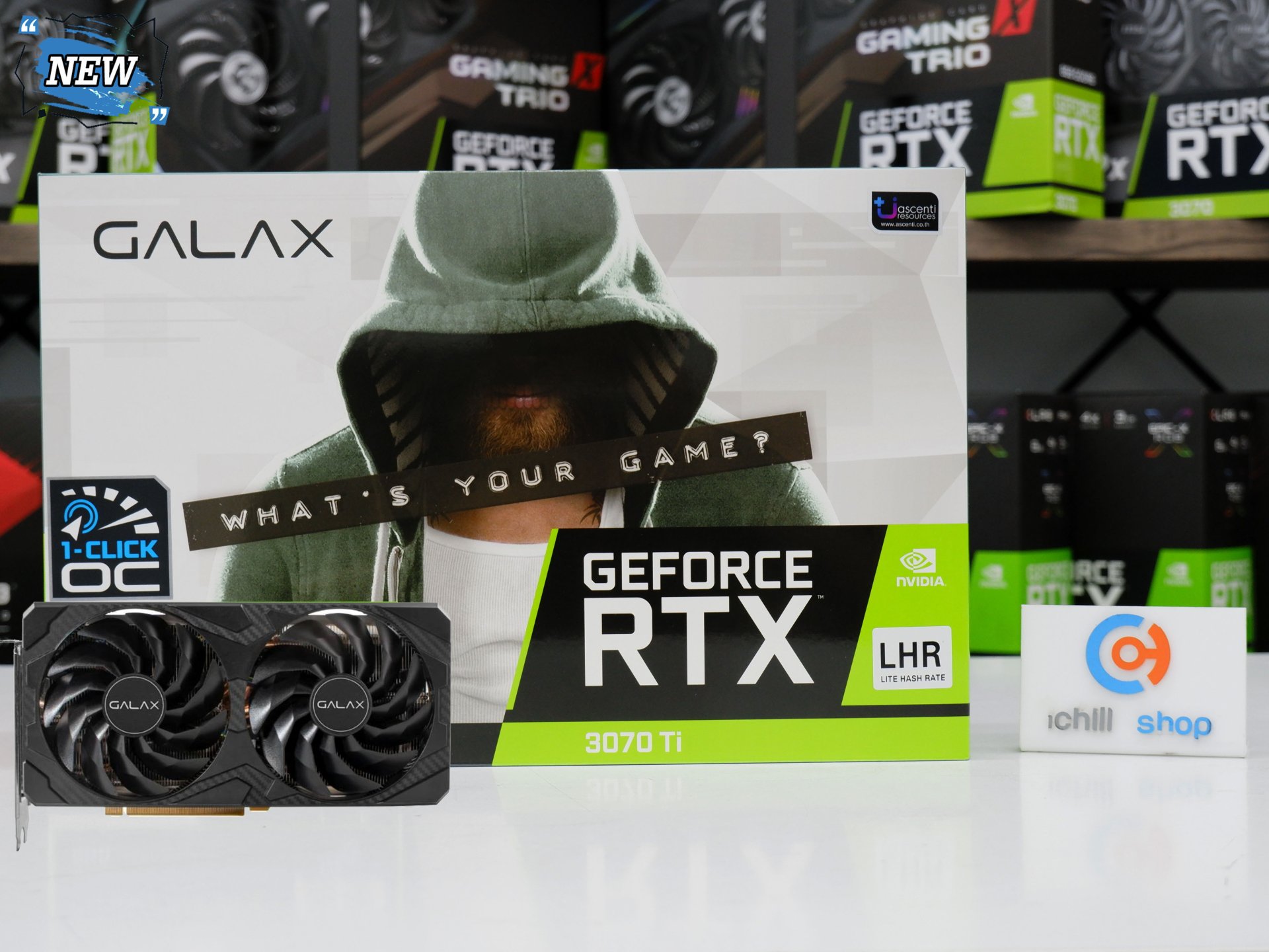 การ์ดจอ (VGA) GALAX RTX 3070TI 8GB 2F 1-CLCK OC LHR (ของใหม่) P11562