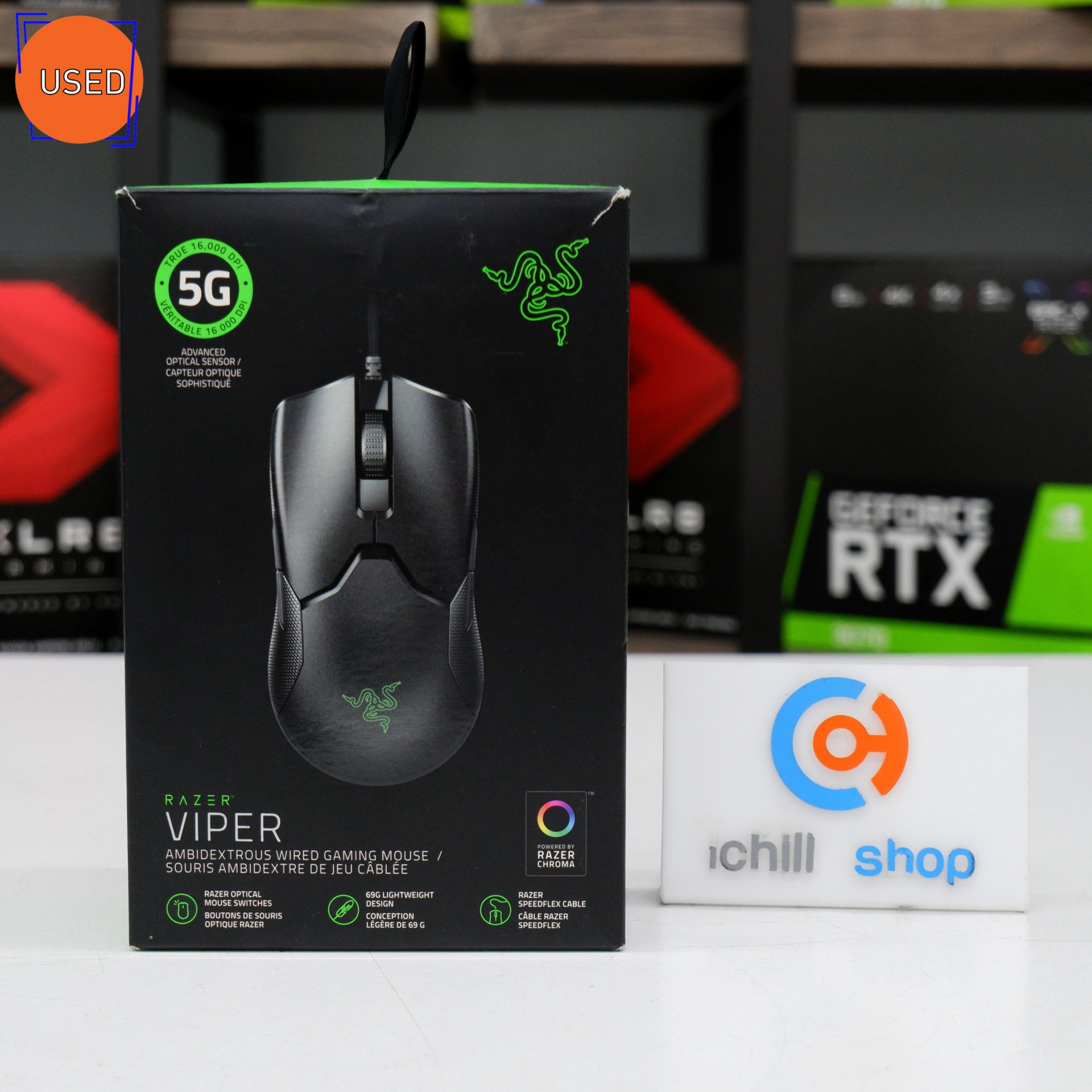 MOUSE (เมาส์) RAZER VIPER AMBIDEXTROUS WIRED GAMING MOUSE P11603