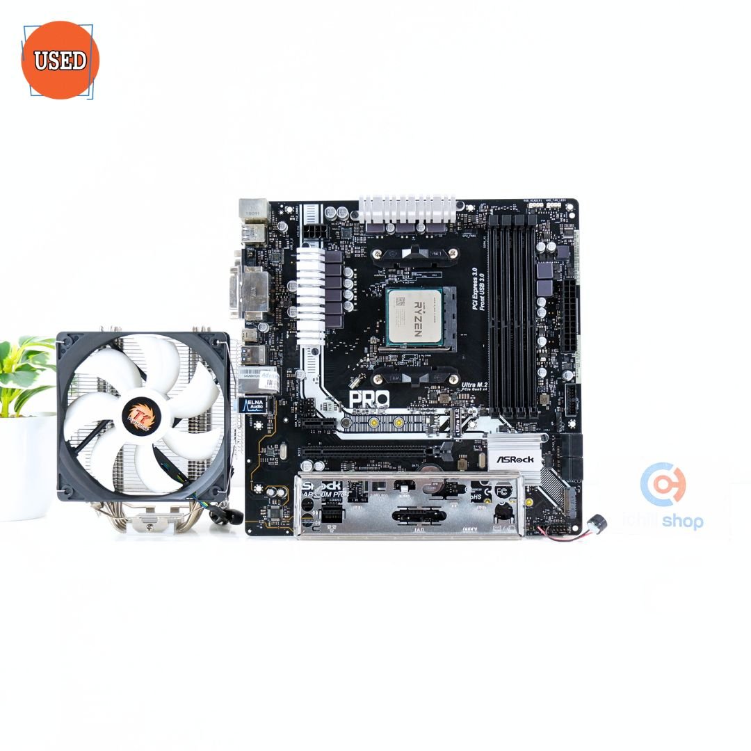 ชุดซีพียูพร้อมเมนบอร์ด CPU : AMD RYZEN 5 1600X 3.6GHz + MB : ASROCK AB350M PRO4 P15775