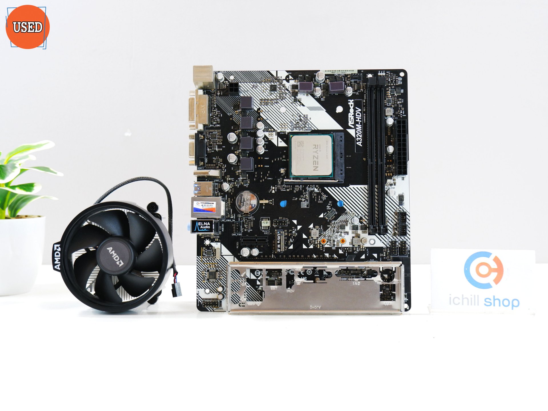 ชุดซีพียูพร้อมเมนบอร์ด CPU : AMD RYZEN 5 1600 + MB : ASROCK A320M-HDV R4.0 P14110