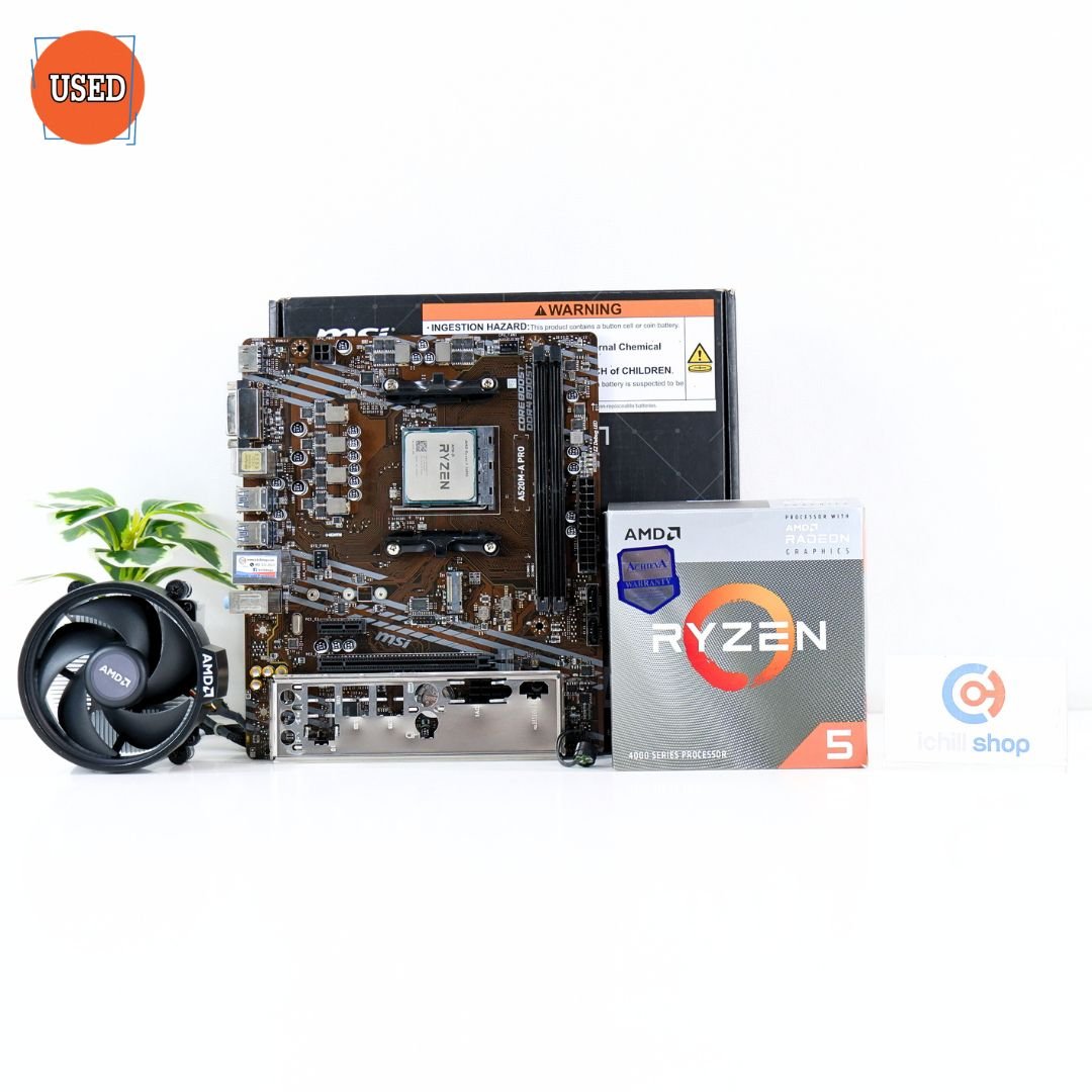 ชุดซีพียูพร้อมเมนบอร์ด CPU : AMD RYZEN 5 4600G 3.7 GHz + MB : MSI A520M-A PRO P15872