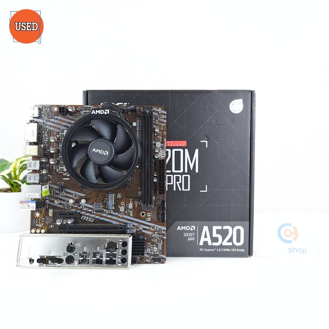 ชุดซีพียูพร้อมเมนบอร์ด CPU : AMD RYZEN 5 5600G 3.9 GHz + MB : MSI A520M-A PRO DDR4 P15684