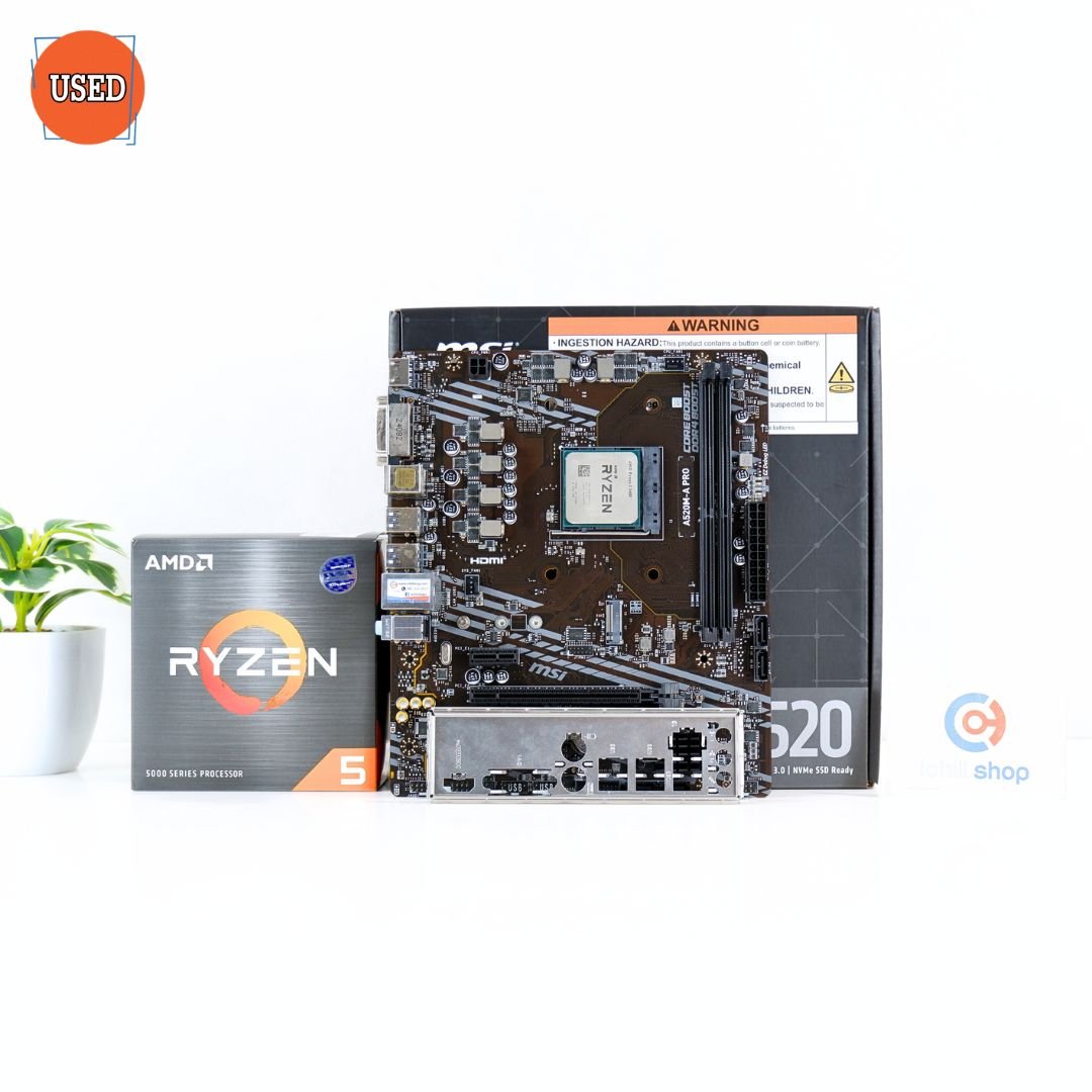 ชุดซีพียูพร้อมเมนบอร์ด CPU : AMD RYZEN 5 5600 3.5 GHz + MB : MSI A520M-A PRO P15811