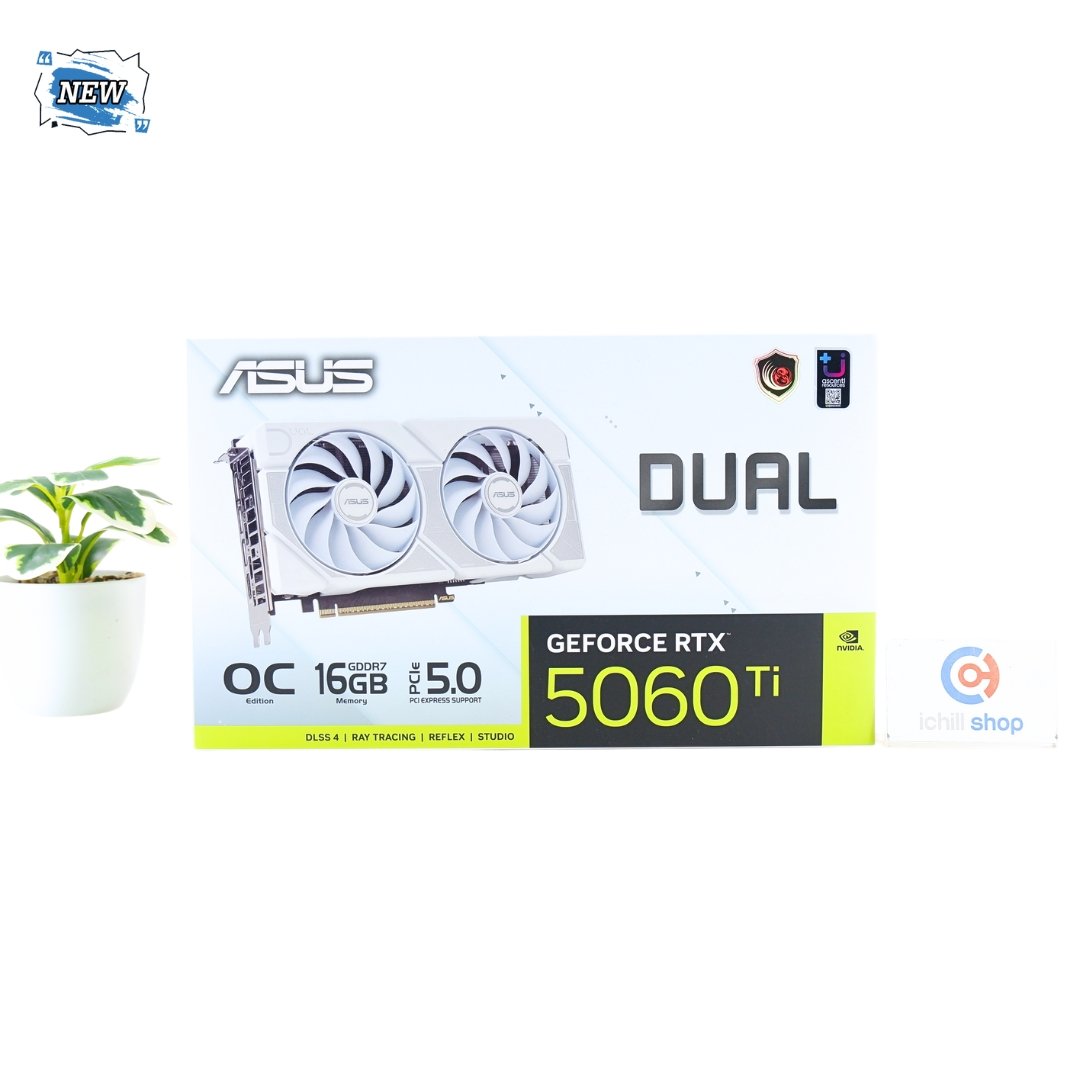 การ์ดจอ (VGA) ASUS DUAL RTX5060TI 16GB 2F WHITE OC EDITION (ของใหม่) P17126