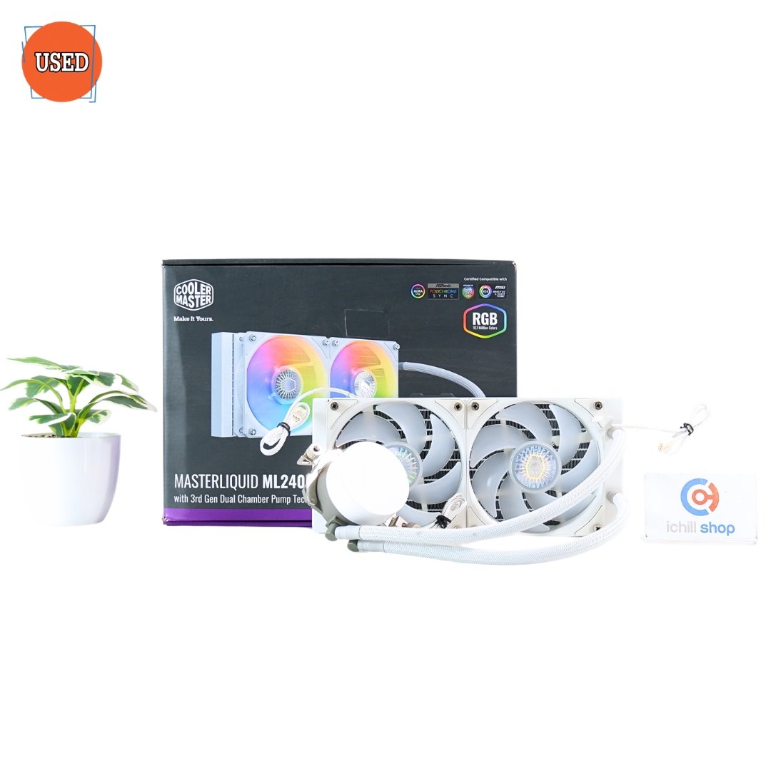 LIQUID COOLING (ชุดระบายความร้อนน้ำ) COOLER MASTER MASTERLIQUID ML240L V2 ARGB (WHITE EDITION) P17181