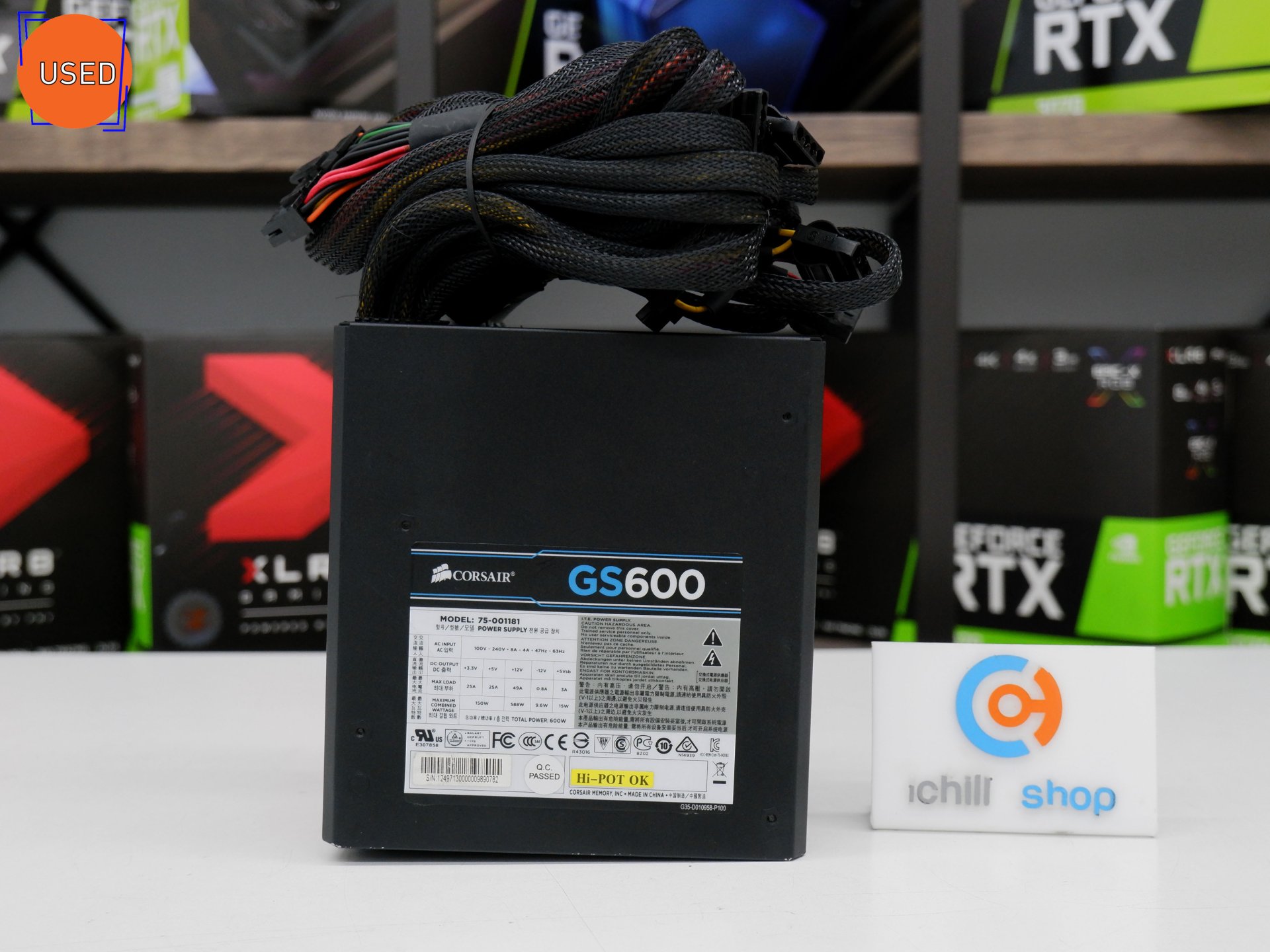 Gs600 POWER SUPPLY (พาวเวอร์ซัพพลาย) CORSAIR GS600 600W (80 PLUS BRONZE) NO ...