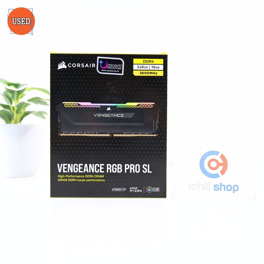 RAM (แรม) CORSAIR VENGEANCE RGB PRO SL DDR4 16GB (8X2) 3600MHz (BLACK) P15826