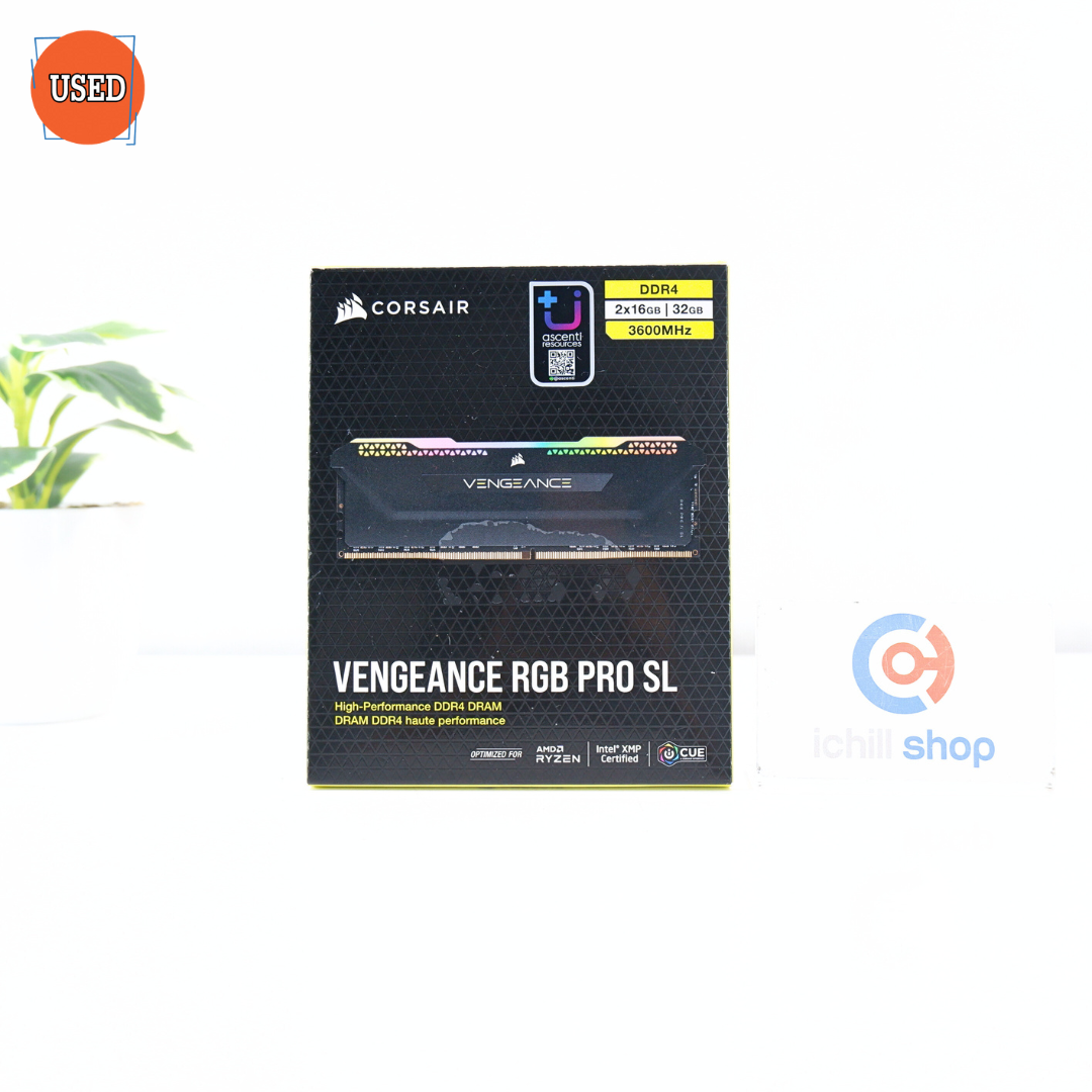 RAM (แรม) CORSAIR VENGEANCE RGB PRO SL DDR4 32GB (16X2) 3200MHz BLACK P16440