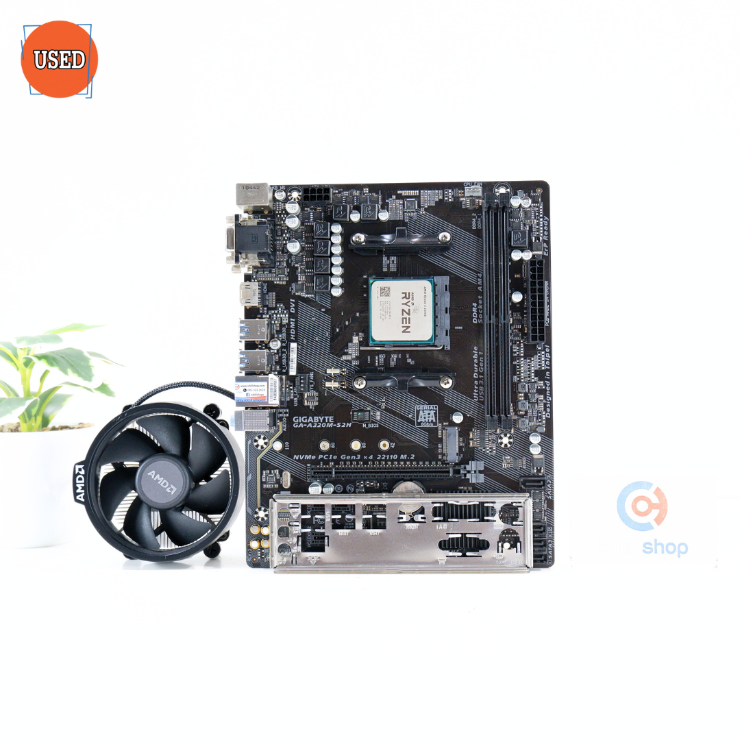 ชุดซีพียูพร้อมเมนบอร์ด CPU: AMD RYZEN 3 2200G + MB: GIGABYTE GA-A320M-S2H P16763