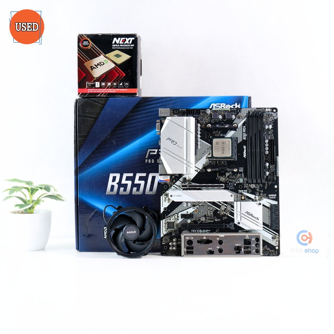 ชุดซีพียูพร้อมเมนบอร์ด CPU: AMD RYZEN 5 5600X + MB: ASROCK B550 PRO4 P17180