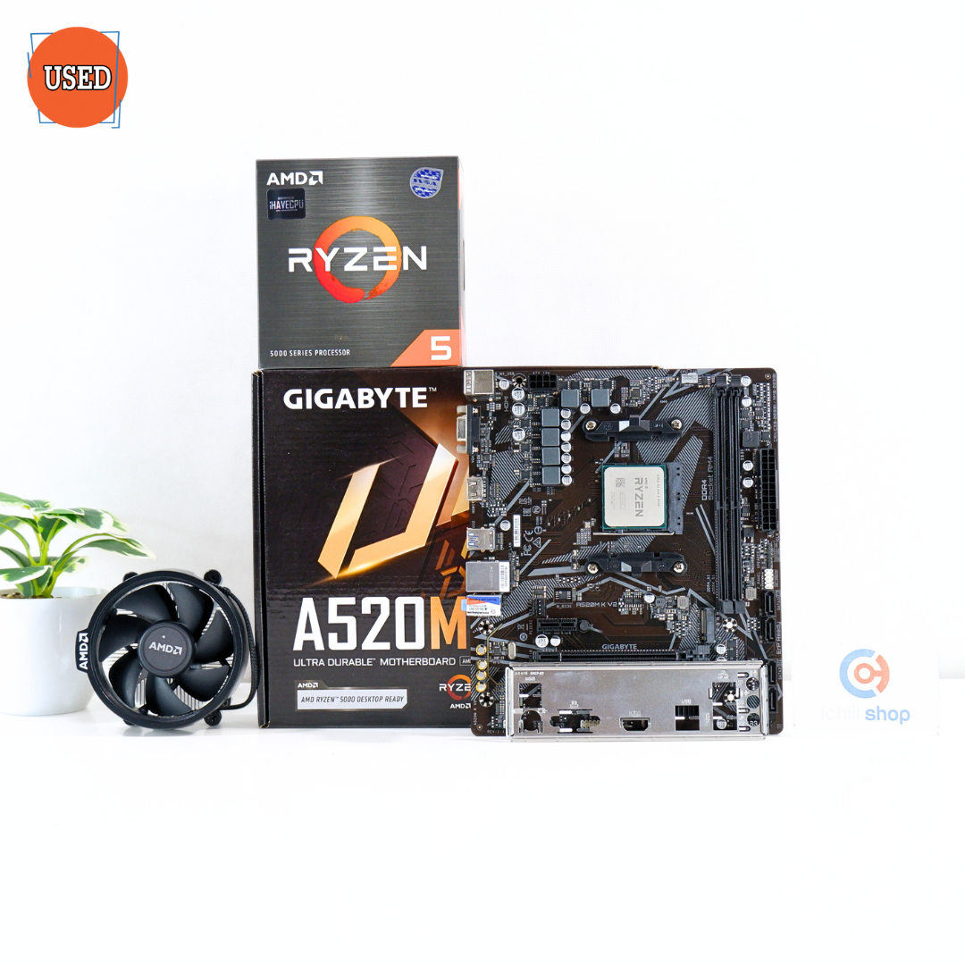 ชุดซีพียูพร้อมเมนบอร์ด CPU: AMD RYZEN 5 5600X + MB: GIGABYTE A520M K V2 P16662