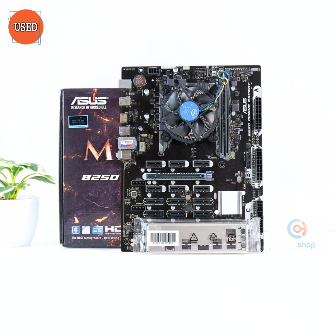 ชุดซีพียูพร้อมเมนบอร์ด CPU: INTEL CELERON G3930 + MB: ASUS B250 MINING EXPERT P17807