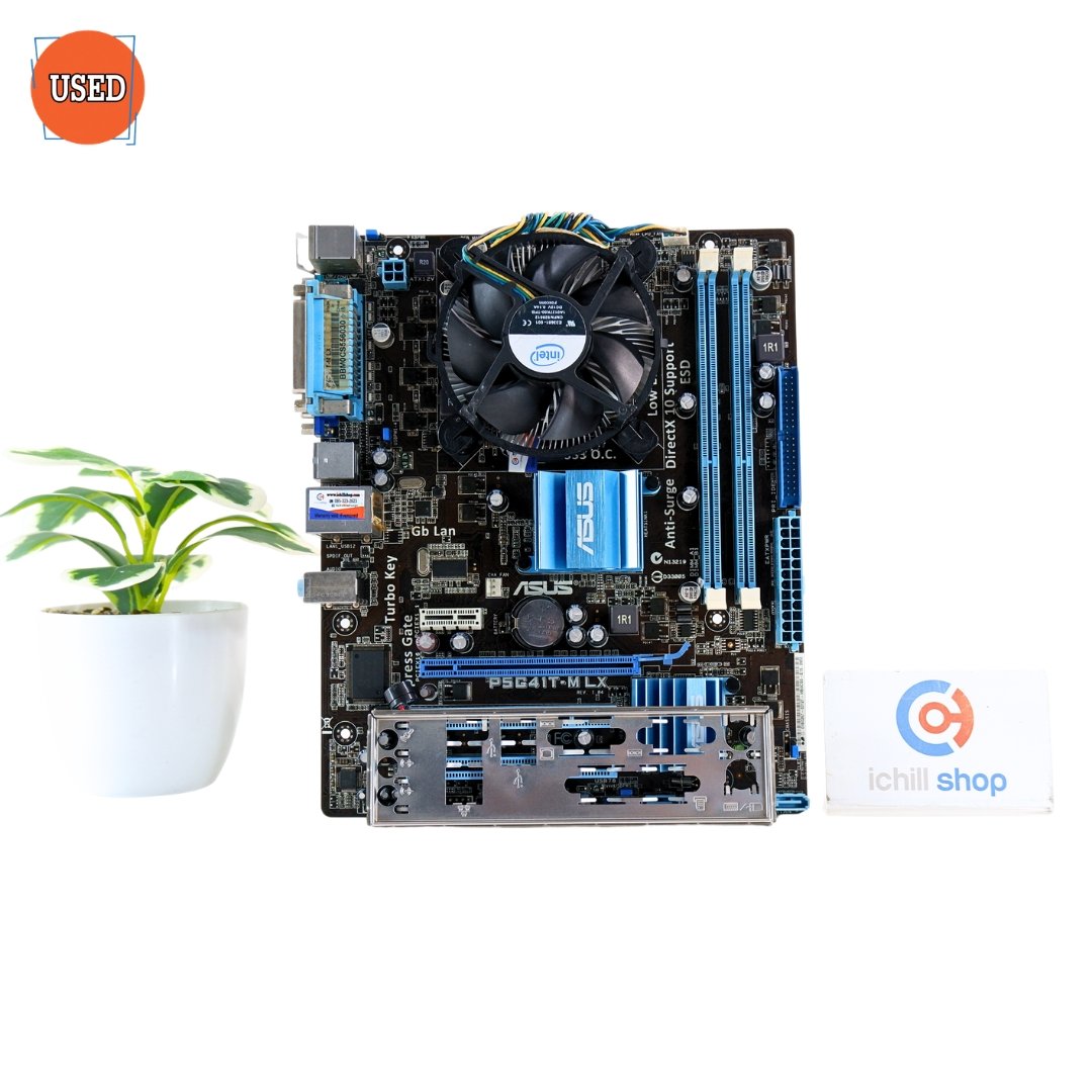 ชุดซีพียูพร้อมเมนบอร์ด CPU: INTEL CORE 2 QUAD Q8200 + MB: ASUS P5G41T-M LX P17176