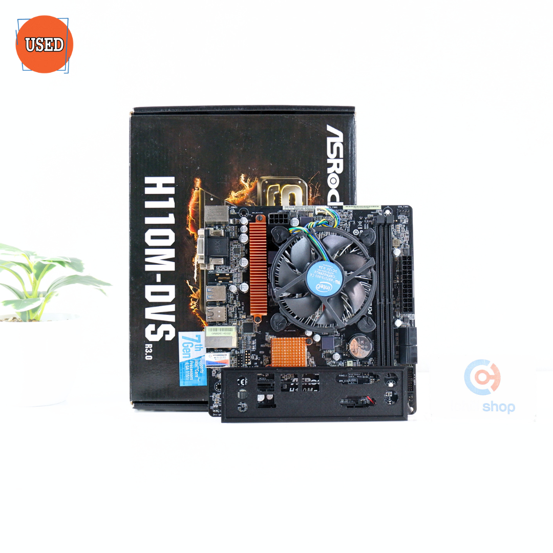 ชุดซีพียูพร้อมเมนบอร์ด CPU: INTEL PENTIUM G4560 + MB: ASROCK H110M-DVS P12351