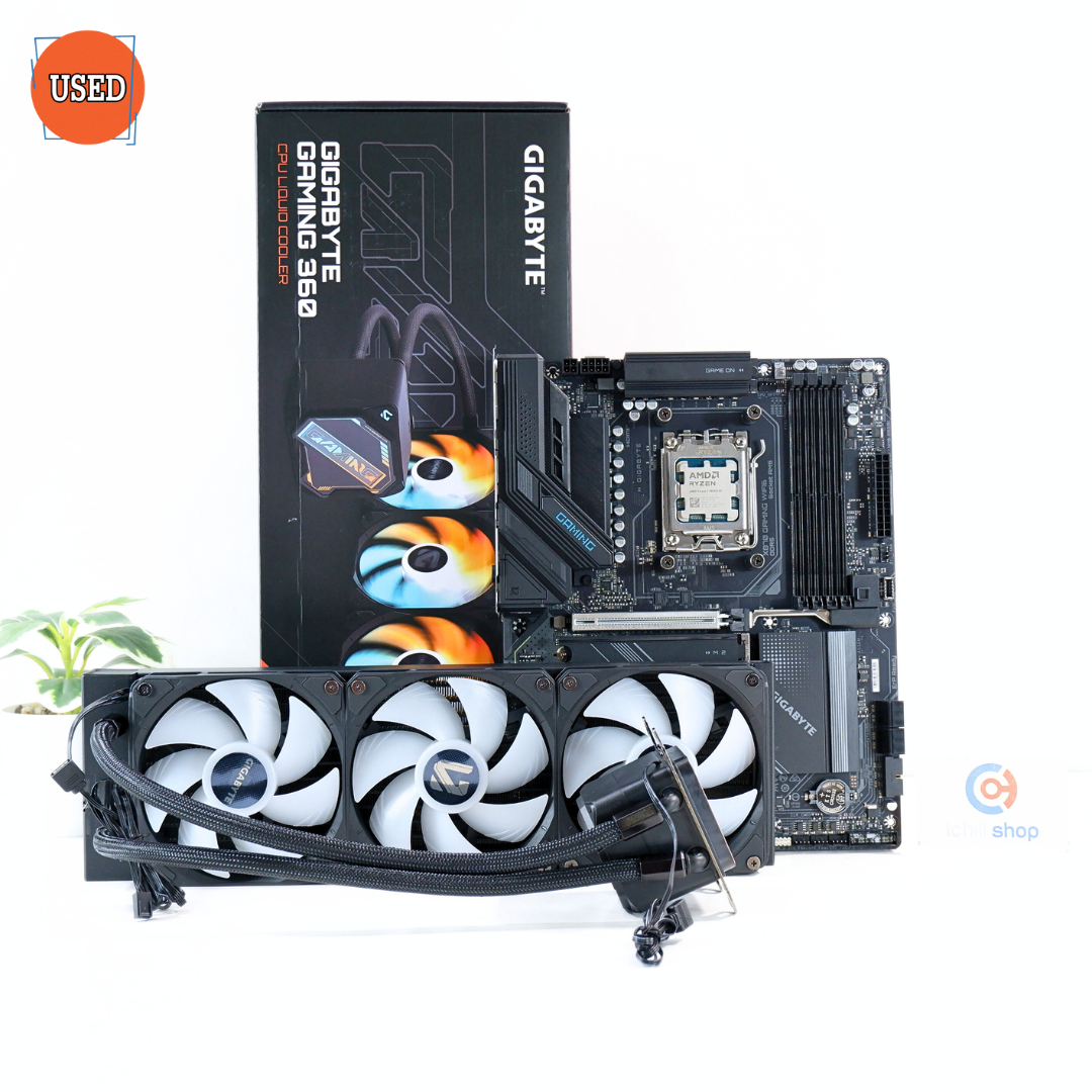 ชุดซีพียูเมนบอร์ดพร้อมชุดน้ำ CPU: RYZEN 7 9800X3D+MB: GIGABYTE X870 GAMING WIFI6+LC: GIGABYTE GAMING 360 P16509