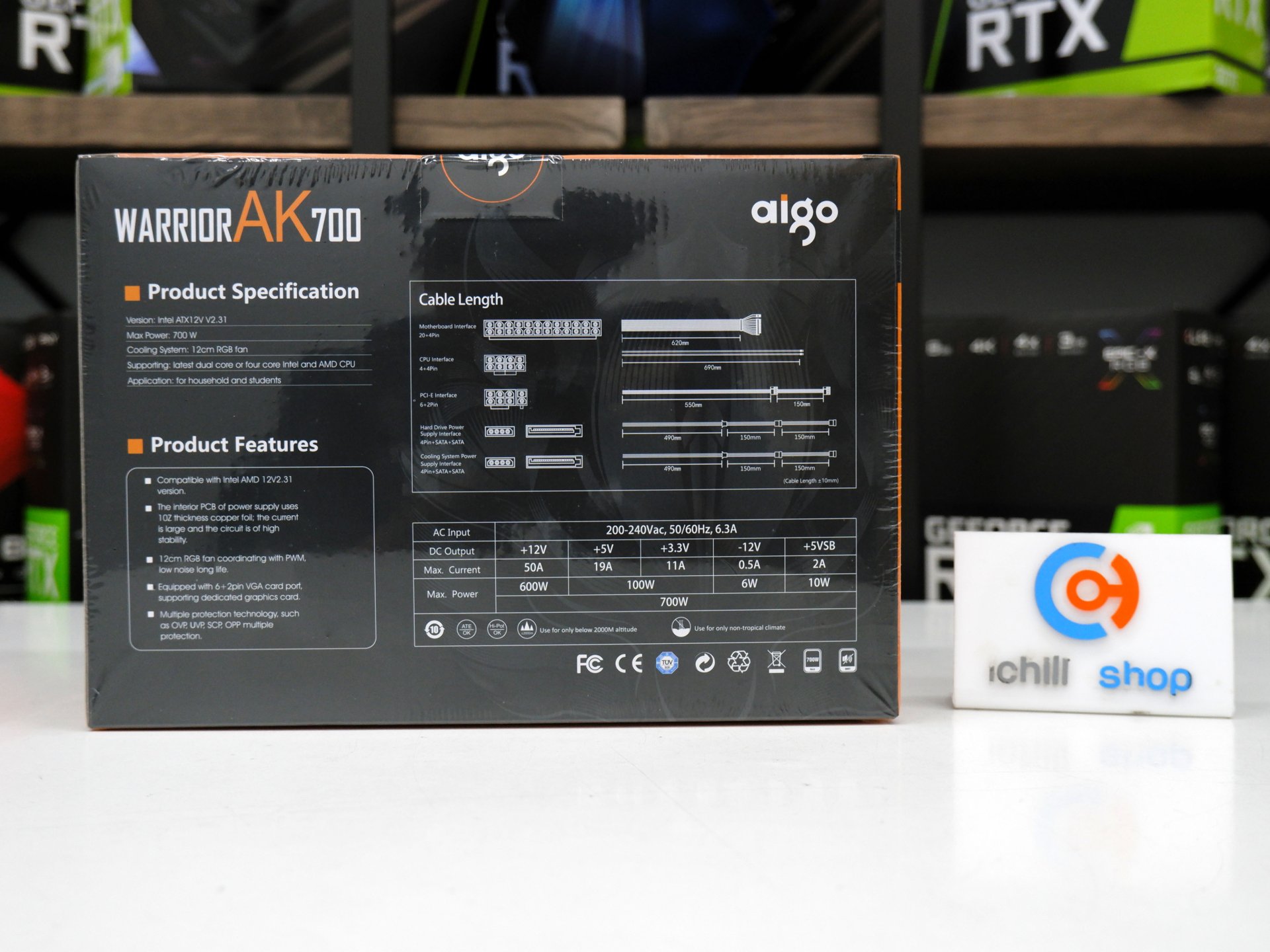 POWER SUPPLY (พาวเวอร์ซัพพลาย) DARKFLASH AIGO AK700 700W (ของใหม่) P12658