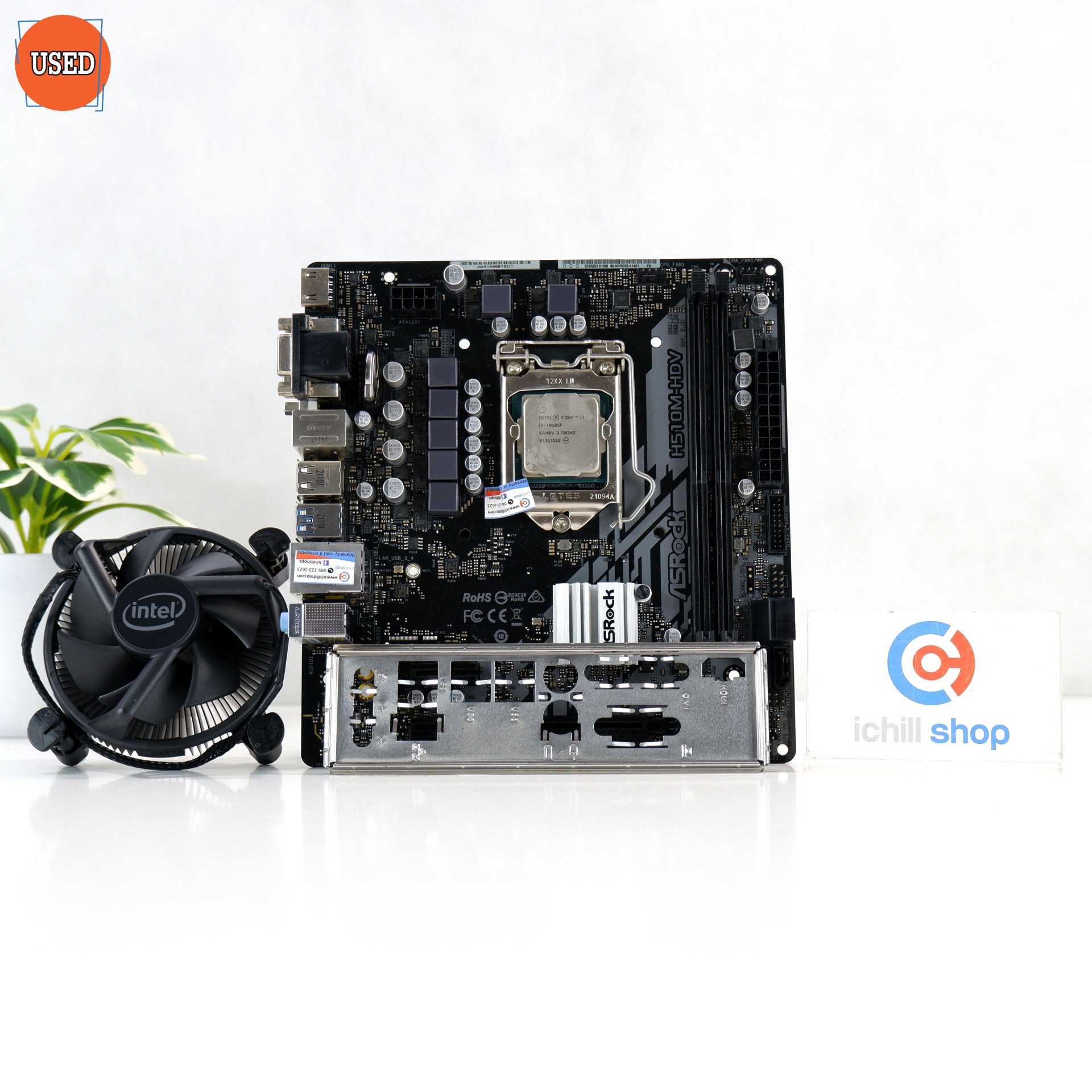 ชุดซีพียูพร้อมเมนบอร์ด CPU : INTEL CORE I3-10105F + MB : ASROCK H510M-HDV R2.0 P15609
