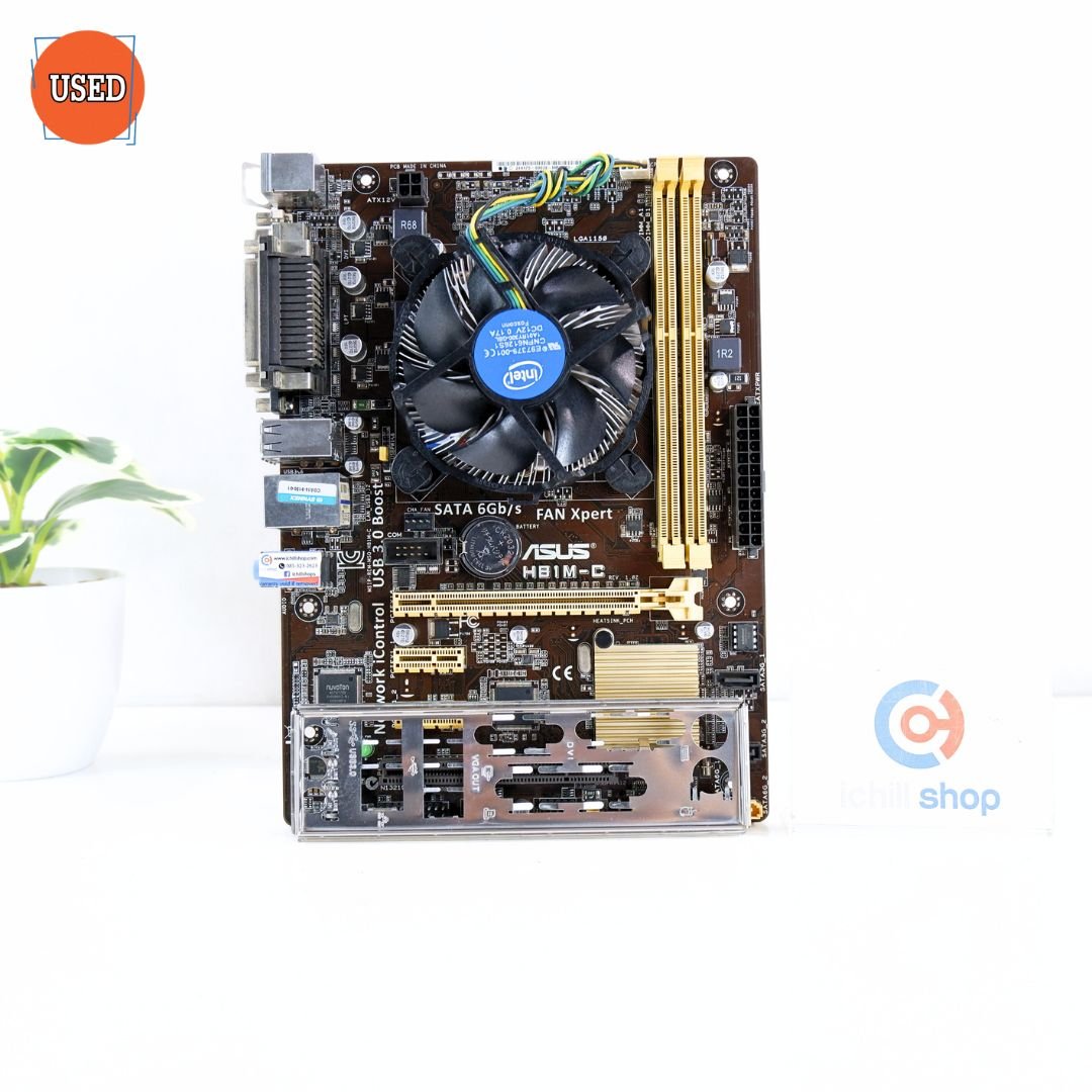 ชุดซีพียูพร้อมเมนบอร์ด CPU : INTEL CORE I3-4130 3.4 GHz + MB : ASUS H81M-C P15948