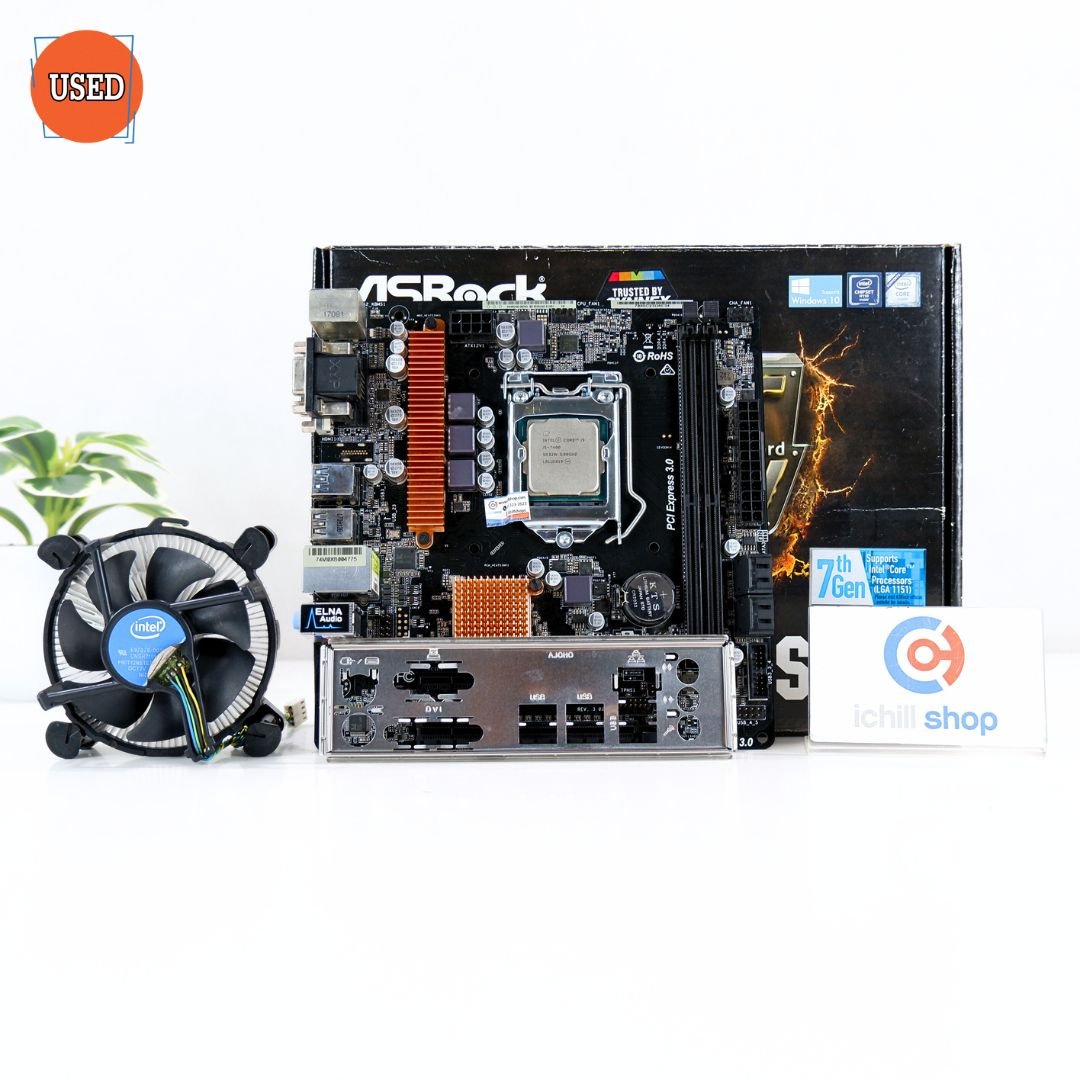 ชุดซีพียูพร้อมเมนบอร์ด CPU : INTEL CORE I5-7400 3.0 GHz + MB : ASROCK H110M-DVS R3.0 P14993
