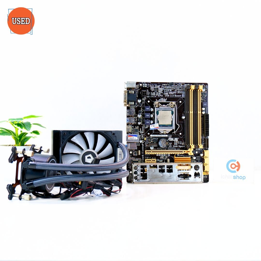 ชุดซีพียูเมนบอร์ดพร้อมชุดน้ำปิด CPU: INTEL CORE I7-4790K 4.0 GHz+MB: ASUS B85M-G+LC: ID-COOLING FROSTFLOW 120 P15663