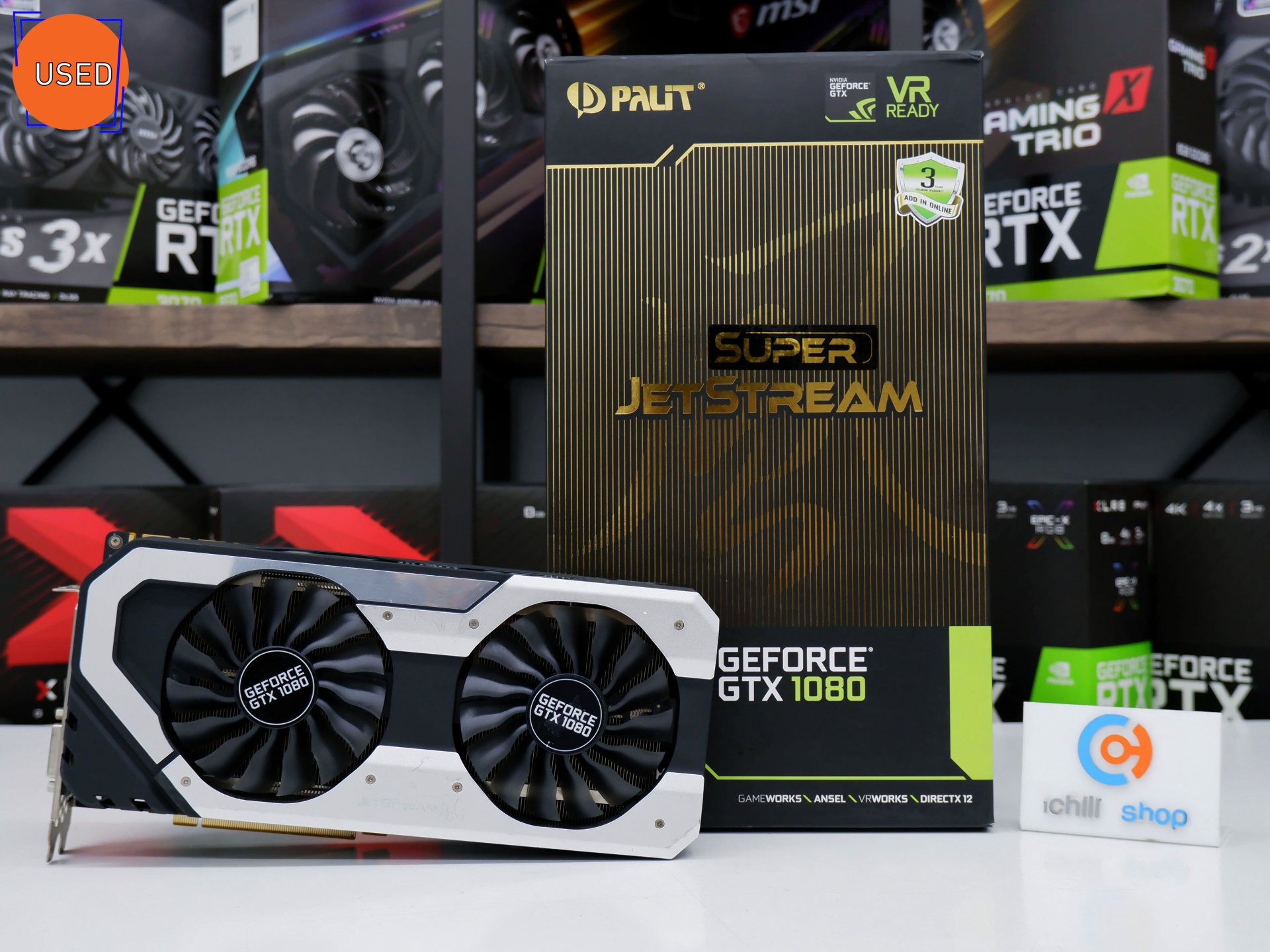Jetstream Gpu การ์ดจอ (VGA) PALIT GTX1080 SUPER 8GB 2F JETSTREAM P12230