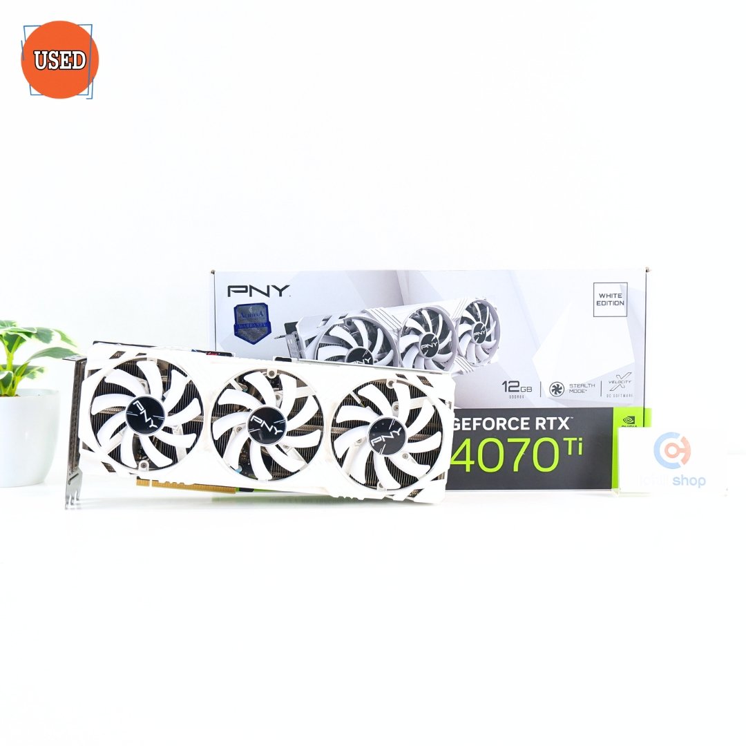 การ์ดจอ (VGA) PNY RTX4070 TI 12GB 3F LED VERTO WHITE EDITION P17163