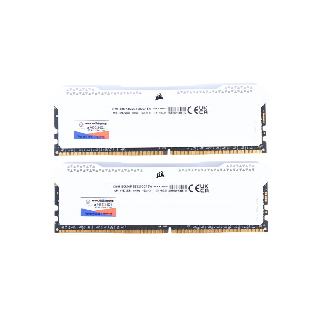 RAM (แรม) CORSAIR VENGEANCE RGB PRO SL DDR4 16GB (8GBX2) 3200MHz (WHITE ...