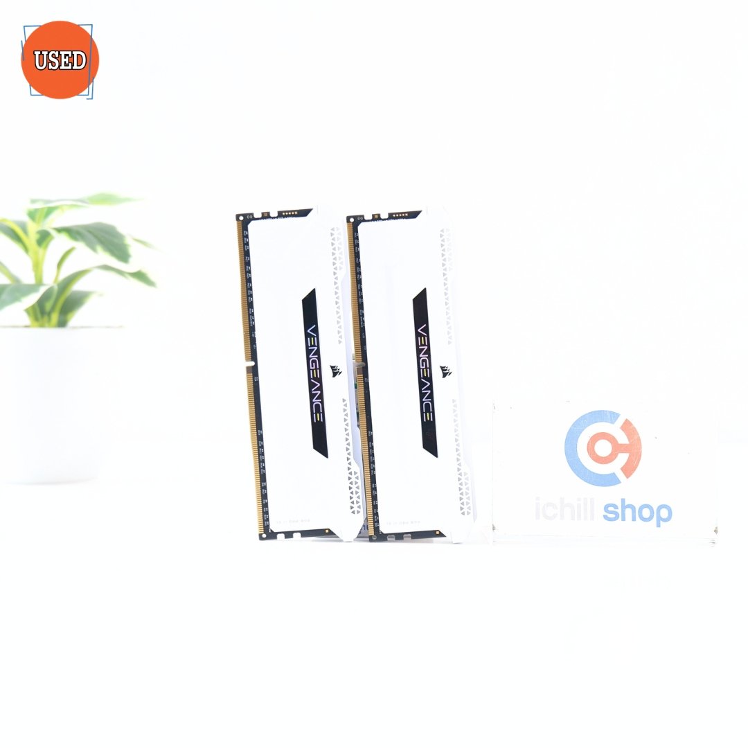 RAM (แรม) CORSAIR VENGEANCE RGB PRO SL DDR4 16GB (8GBX2) 3200MHz (WHITE) P17214