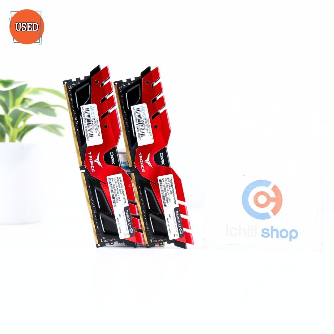 RAM (แรม) TEAM T-FORCE DARK RED DDR4 16GB (8X2) 3000MHz P15782