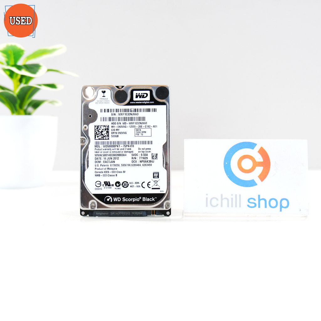 Hdd Notebook HDD NOTEBOOK (ฮาร์ดดิสโน๊ตบุ๊ค) WD BLACK WD5000BPKT-75PK4T0 500GB 7200 ...