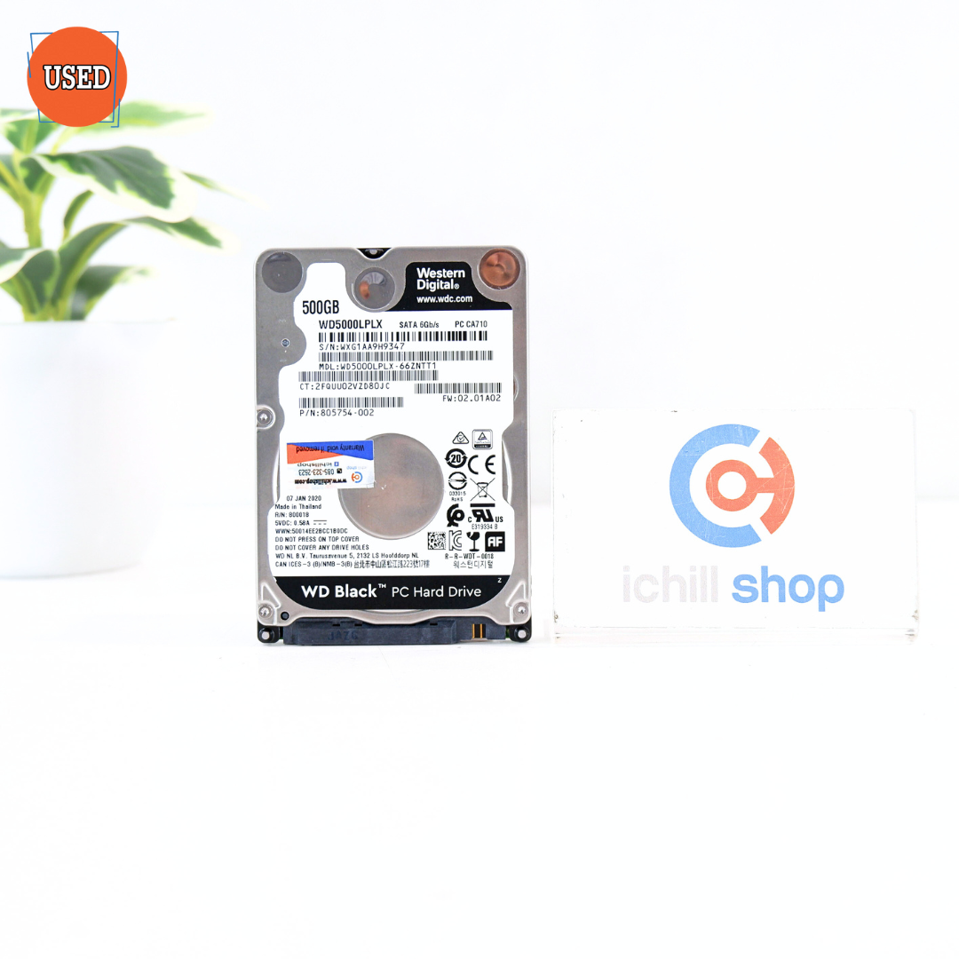 HDD NOTEBOOK (ฮาร์ดดิสโน๊ตบุ๊ค) WD BLACK (WD5000LPSX) 500GB SATA 2.5 (ติดสีแดง BE, ไม่มีแบด) P16372
