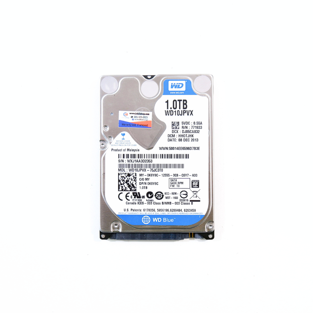 HDD NOTEBOOK (ฮาร์ดดิสโน๊ตบุ๊ค) WD BLUE 1TB (WD10JPVX) 5400 RPM SATA 2. ...