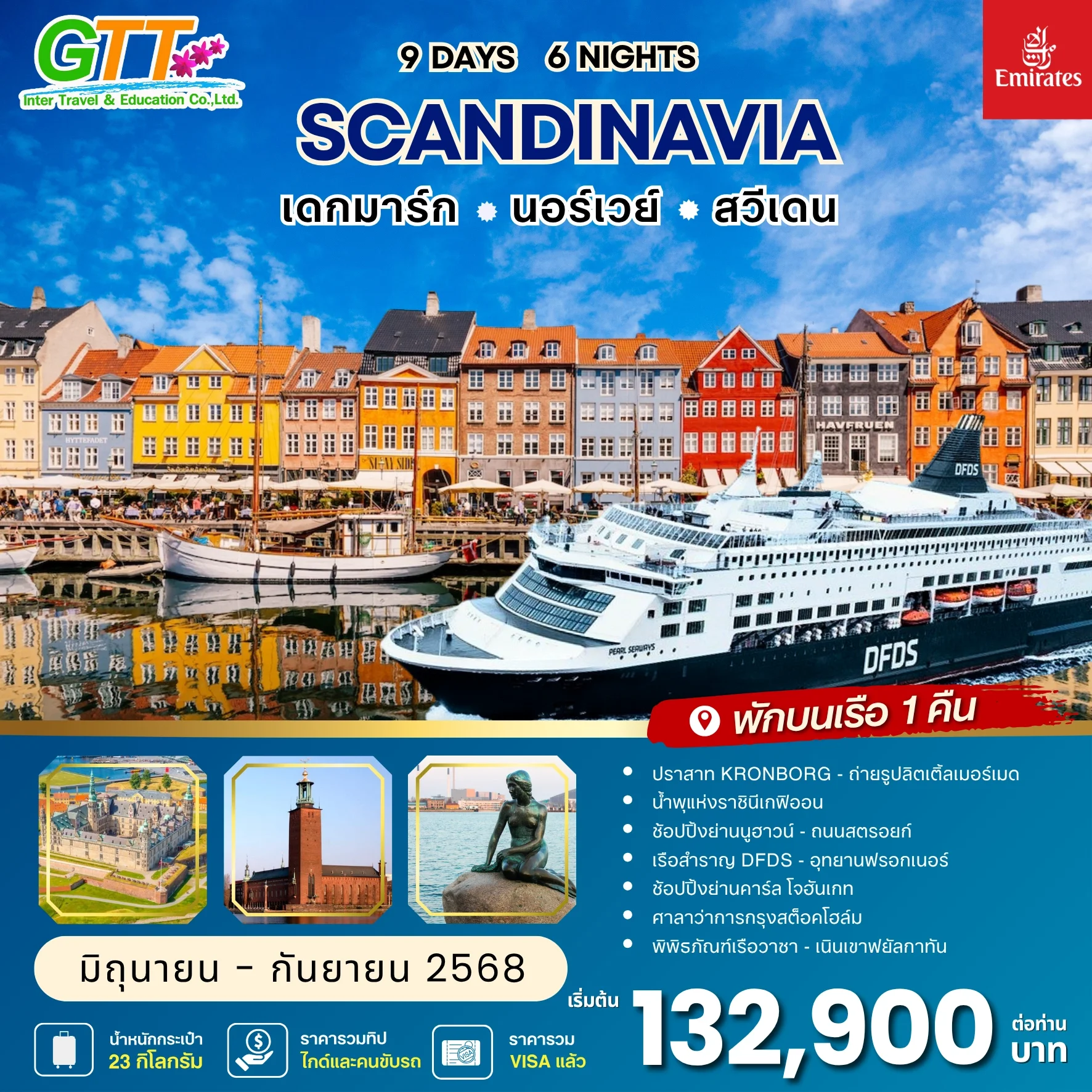 ทัวร์สแกนดิเนเวีย เดนมาร์ก นอร์เวย์ สวีเดน 9 วัน 6 คืน