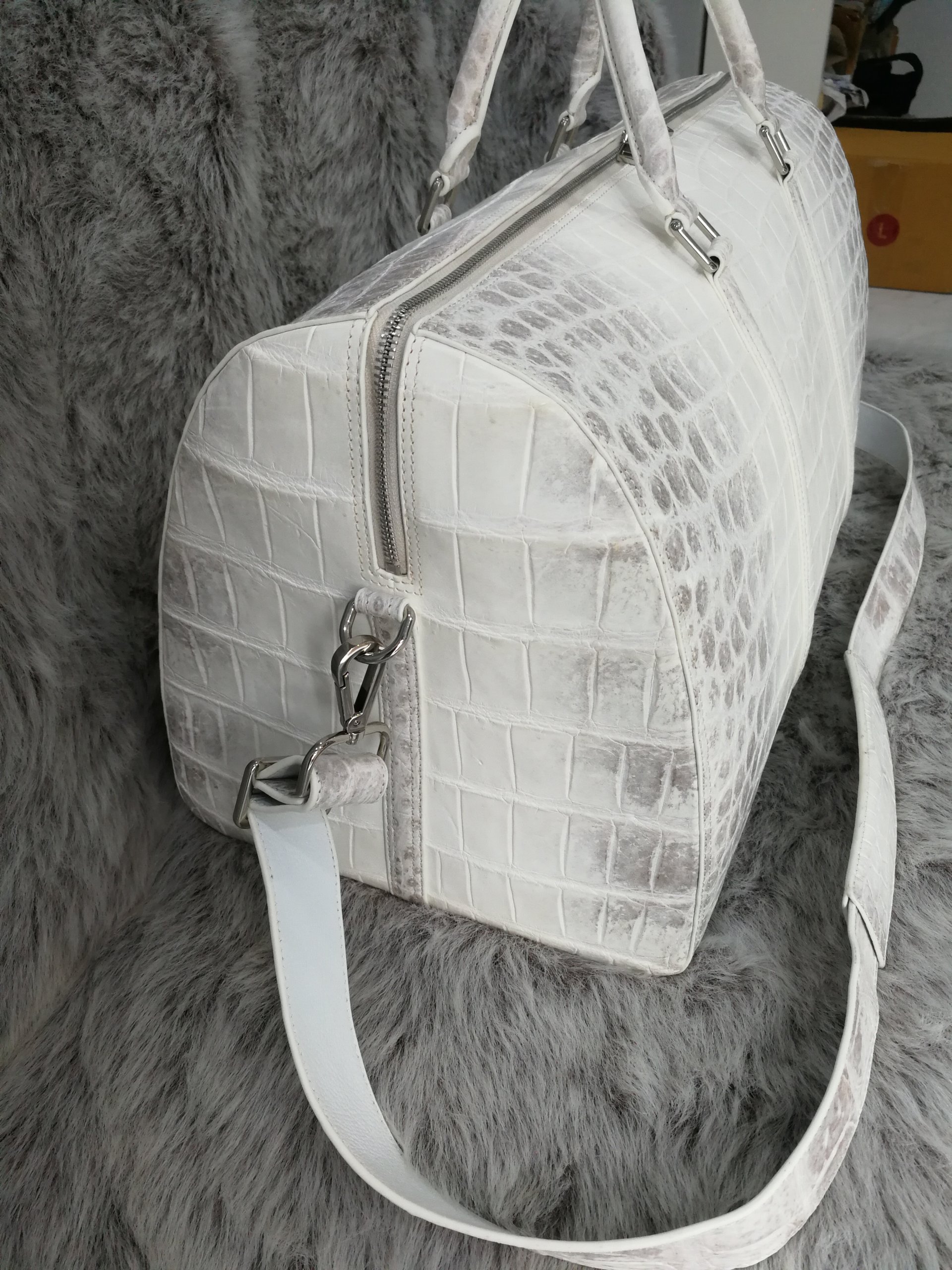 Authentic Exotic Crocodile Skin Women's White Purse Genuine Alligator  Leather Lady Top-handle Handbag Female Large Shoulder Bag - AliExpress