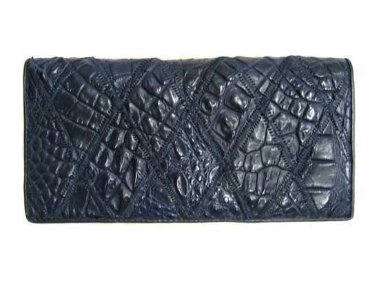 Ladies Crocodile Leather Passport Wallet in Blue Crocodile Skin  #CRW459W-12
