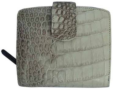 Ladies Belly Crocodile Leather Wallet in Natural Colour Crocodile Skin #CRM469W-02