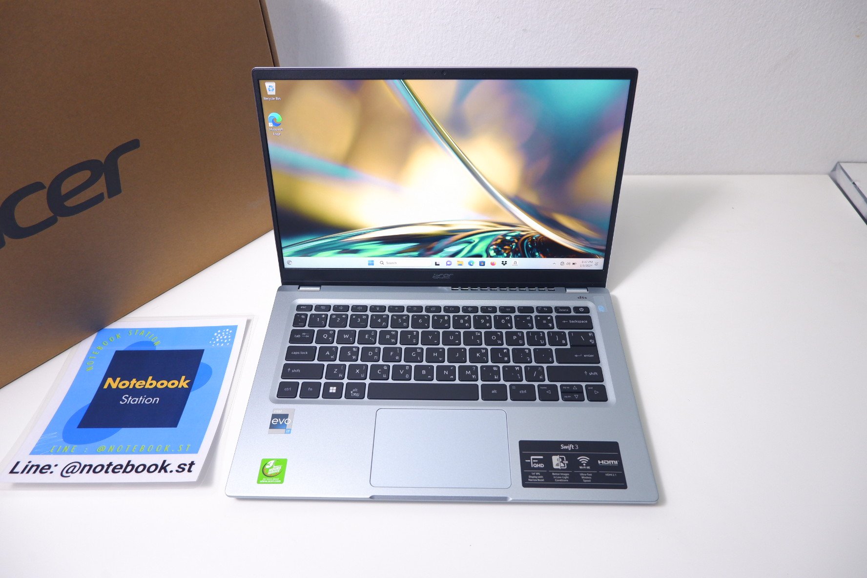 (ของใหม่)Acer Swift3 i7-1260P Ram8 SSD512 จอ14 2k IPS สเปคสูง คีย์บอร์ดไฟ น้ำหนักเบา ครบกล่อง ประกันศูนย์ยาว เพียง 19,800.-ฟรีกระเป๋าเป้