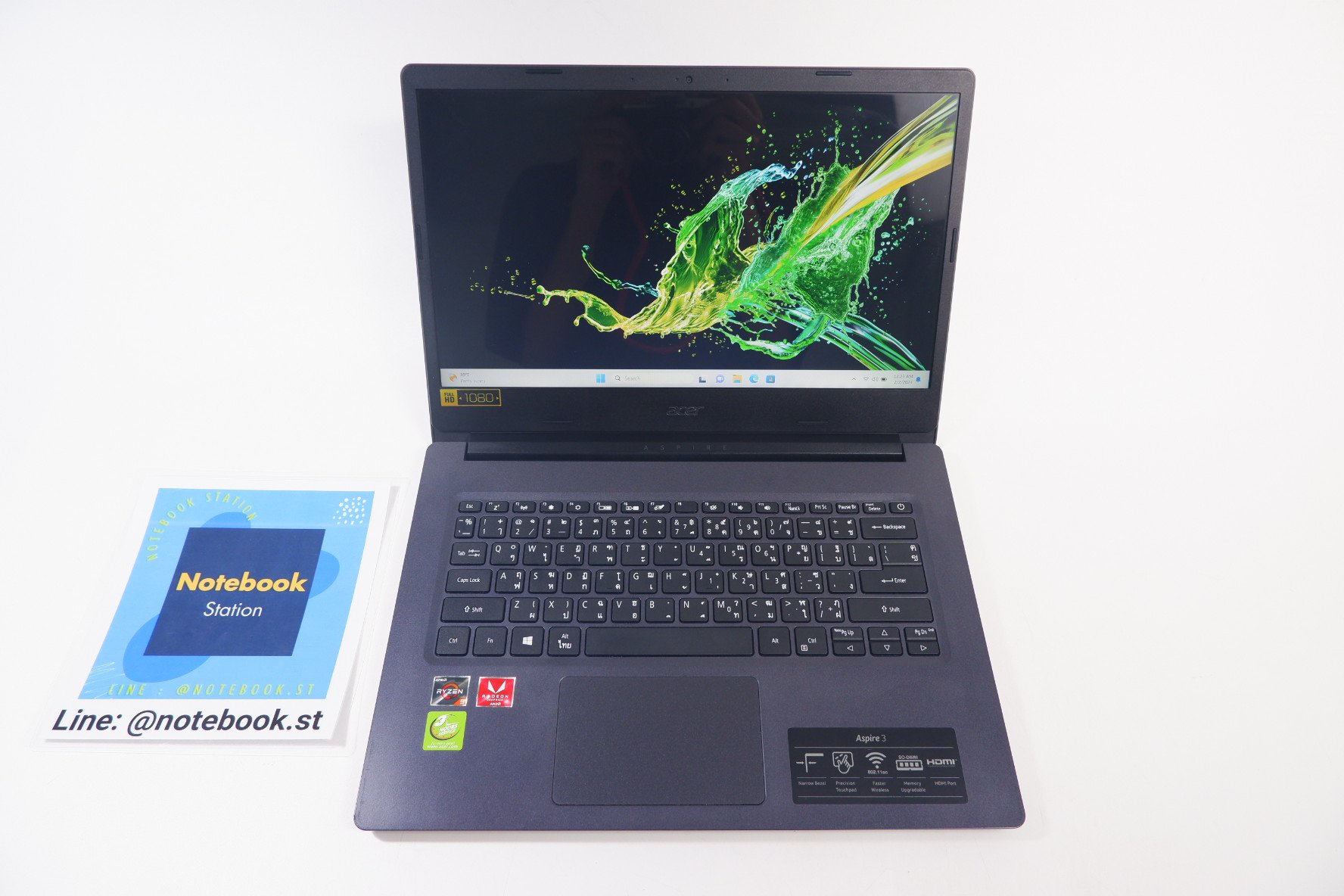 Acer Aspire 3 Ryzen5-3500U Ram8 SSD512 จอ14 Full HD สเปคทำงาน ประใวลผลไว เครื่องพร้อมใช้งาน ราคาเพียง 8,490.- เท่านั้น