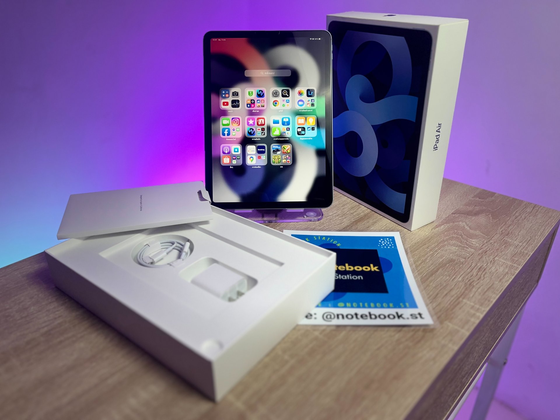 Apple iPad Air 4 10.9inch (2020) 256GB Wifi+Cellular โดยรวมเครื่องสวย สุขภาพแบตปกติ ยกครบกล่องเพียง 18,500.- เครื่องพร้อมใช้งาน