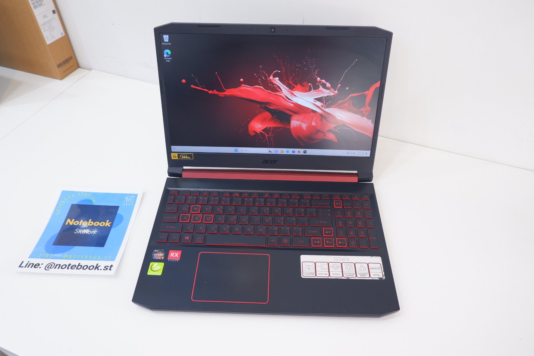Acer Nitro 5 Ryzen5-3550H Ram8 RX560X(4GB) SSD512 จอ15.6 ips 144Hz ภาพสวยคมชัด คีย์บอร์ดไฟสีแดง เครื่องพร้อมใช้งาน เพียง 9,990.-