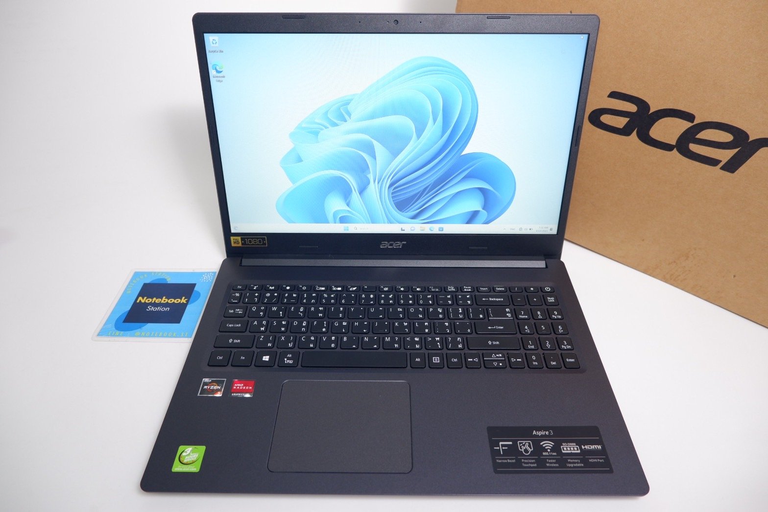 Acer Aspire 3 Ryzen5-3500U Ram8 SSD512 จอ15.6 Full HD มีประกันศูนย์ยาว อุปกรณ์ครบกล่อง