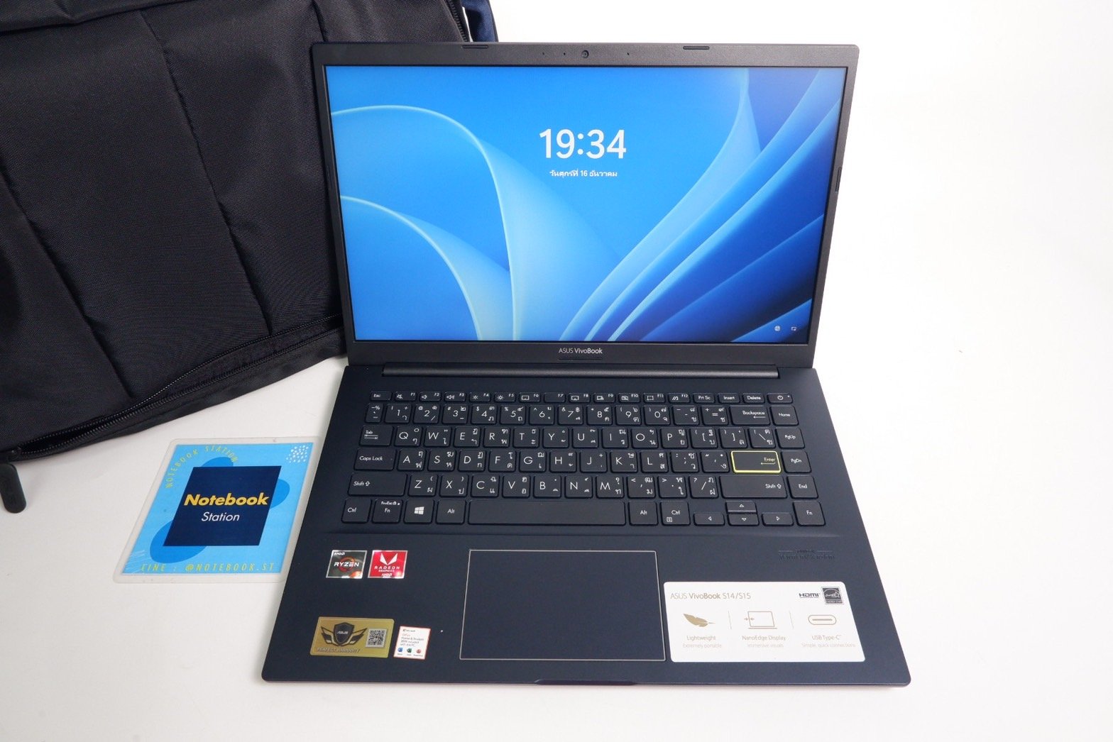 Asus Vivobook Ryzen5-3500 ram8 ssd512 จอ14 Full HD เครื่องสวย พร้อมใช้งาน