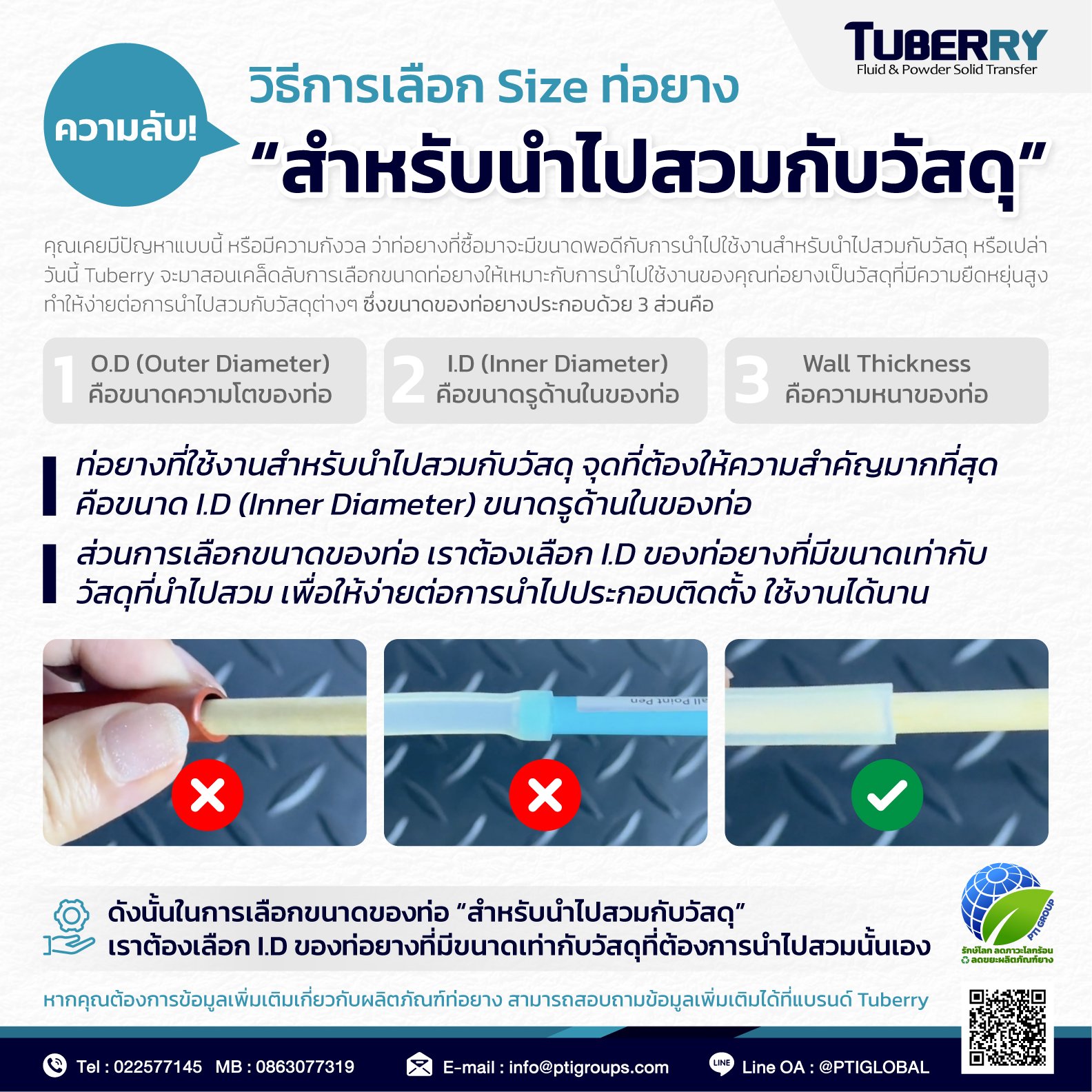 Secret ! How to choose a rubber tube size “for wearing with the material”