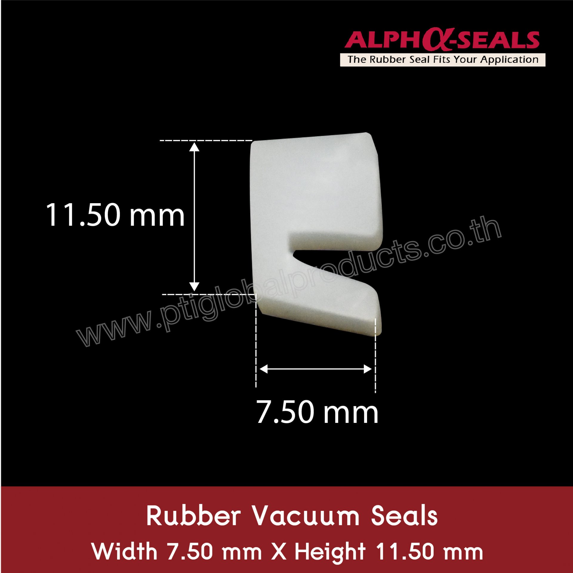Silicone U-Channels Vacuum seals 7.5x11.50 mm.