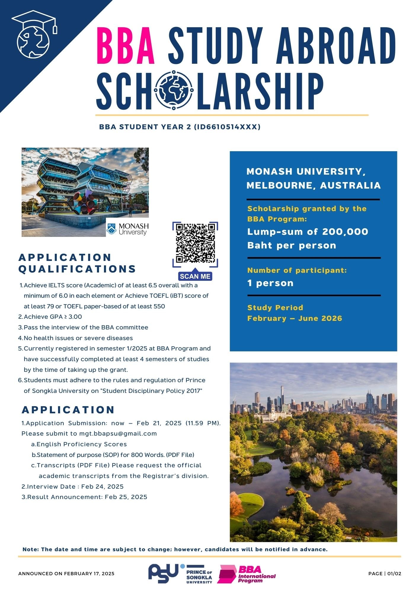 BBA Study Abroad Scholarship - Australia 2025 (ID66)