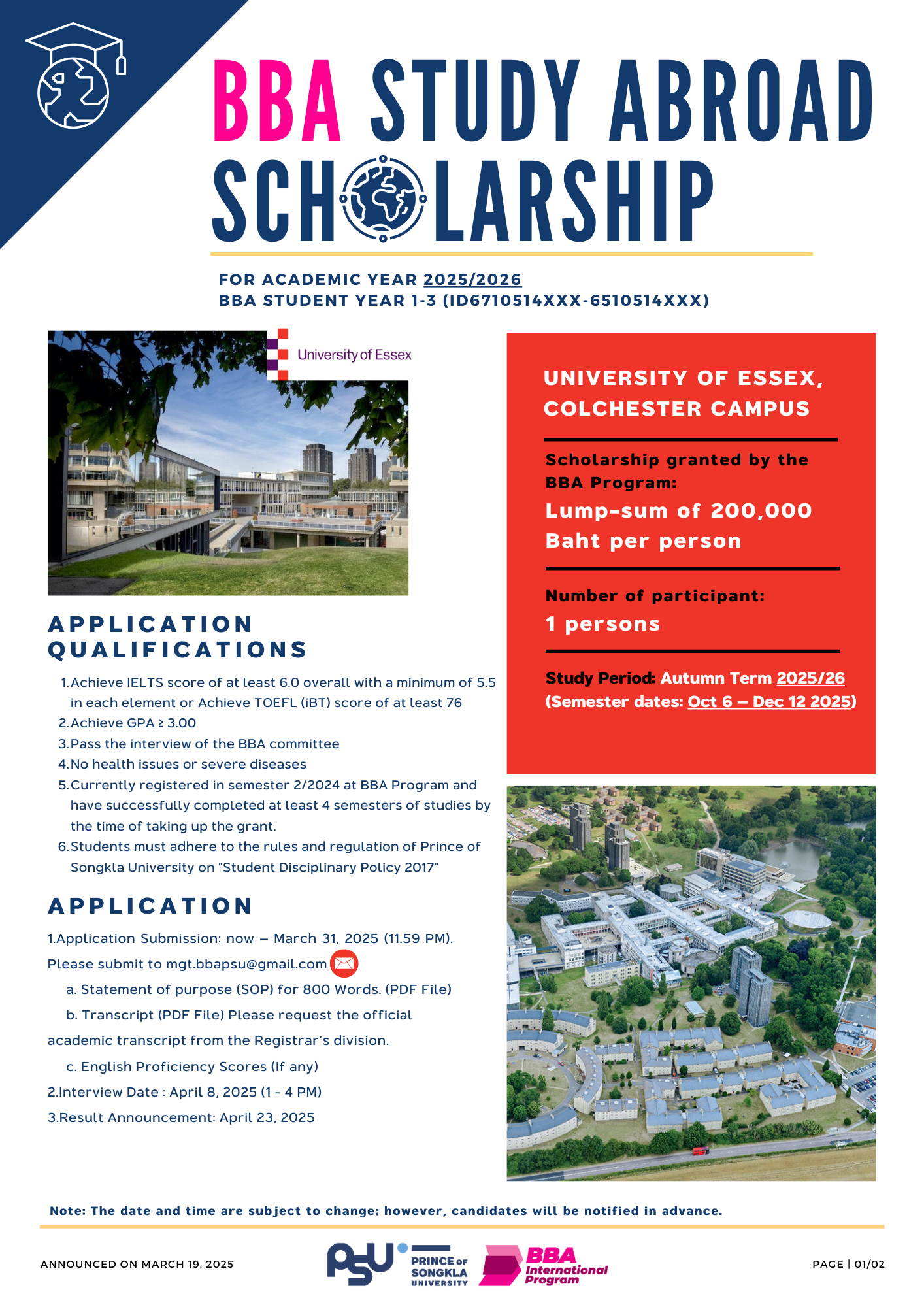 BBA Study Abroad Scholarship 2025/2026 BBA Study Abroad Scholarship 2025/2026