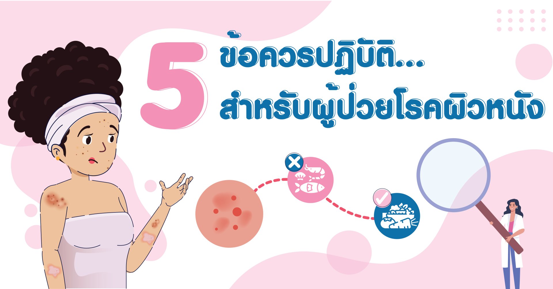 5 ข้อควรปฏิบัติสำหรับผู้ป่วยโรคผิวหนัง  (The caution for dermatologic patients) 