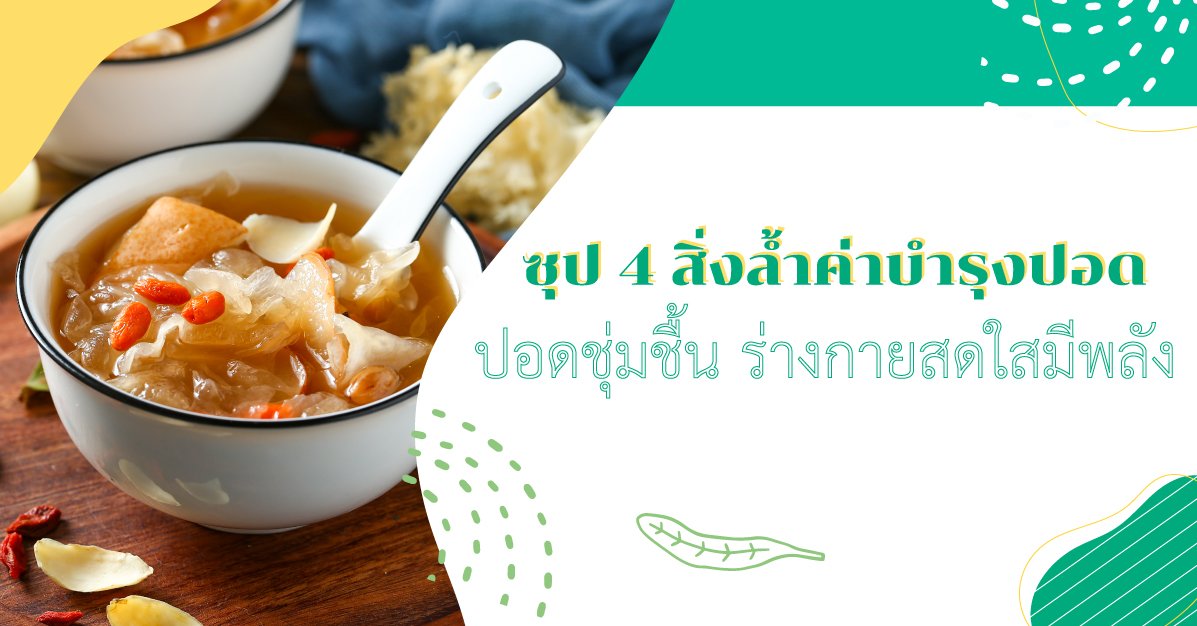 อาหารเพื่อสุขภาพ : ซุป 4 สิ่งล้ำค่าบำรุงปอด ปอดชุ่มชื้น ร่างกายสดใสมีพลัง อาหารเพื่อสุขภาพ : ซุป 4 สิ่งล้ำค่าบำรุงปอด ปอดชุ่มชื้น ร่างกายสดใสมีพลัง