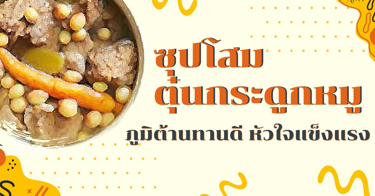 อาหารเพื่อสุขภาพ : ซุปโสมตุ๋นกระดูกหมู ภูมิต้านทานดี หัวใจแข็งแรง อาหารเพื่อสุขภาพ : ซุปโสมตุ๋นกระดูกหมู ภูมิต้านทานดี หัวใจแข็งแรง