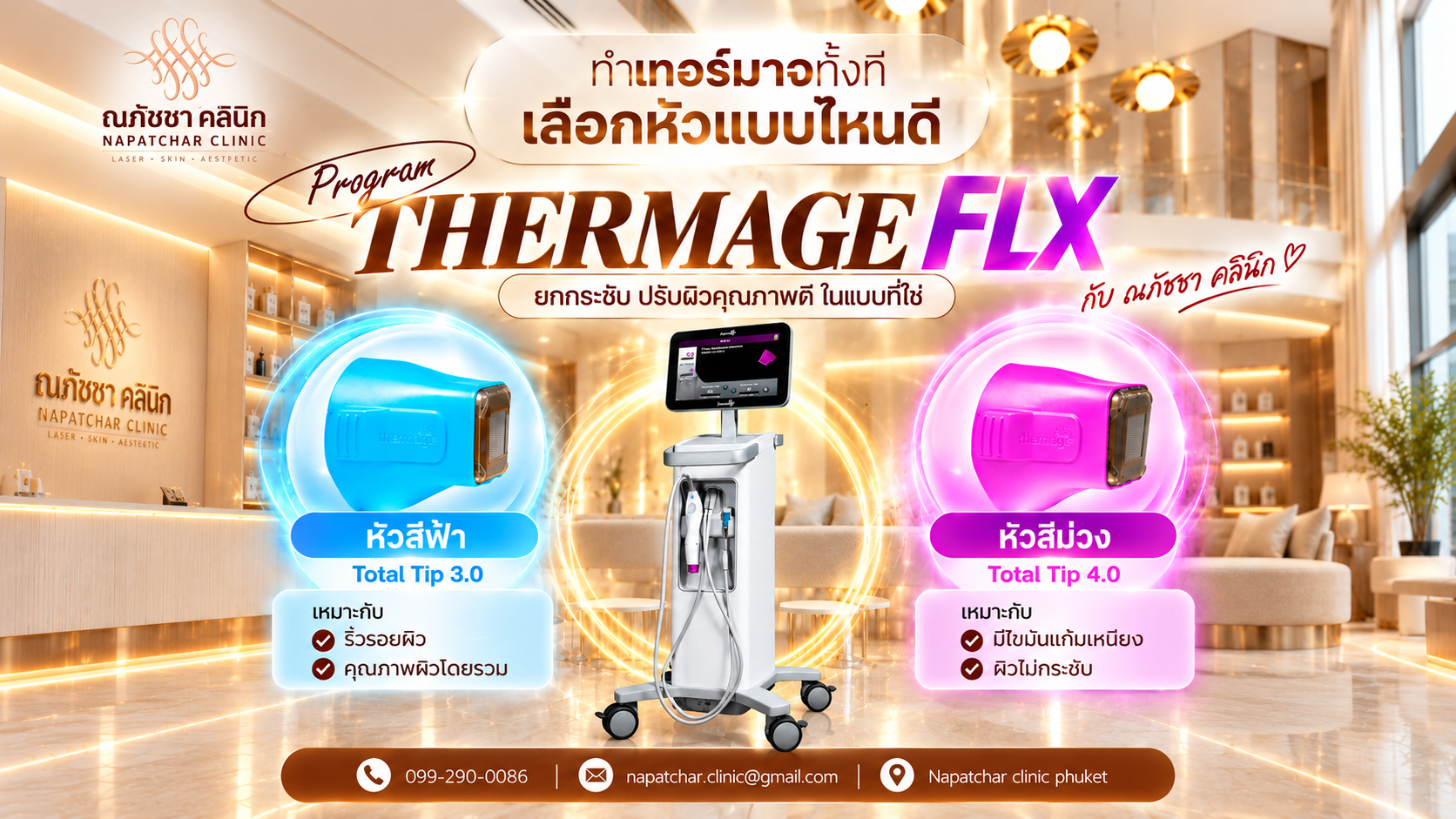 Thermage FLX 300 & 400 Shots พร้อมให้บริการแล้วที่ณภัชชาคลินิก เลือกหัวไหนดี ต่างกันอย่างไร?